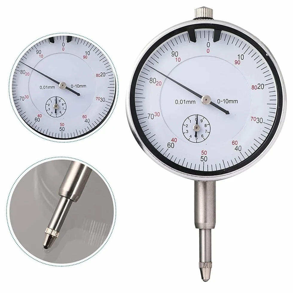 Comparatore Centesimale Professionale 0-10 mm Risoluzione 0.01 mm Base Magnetica