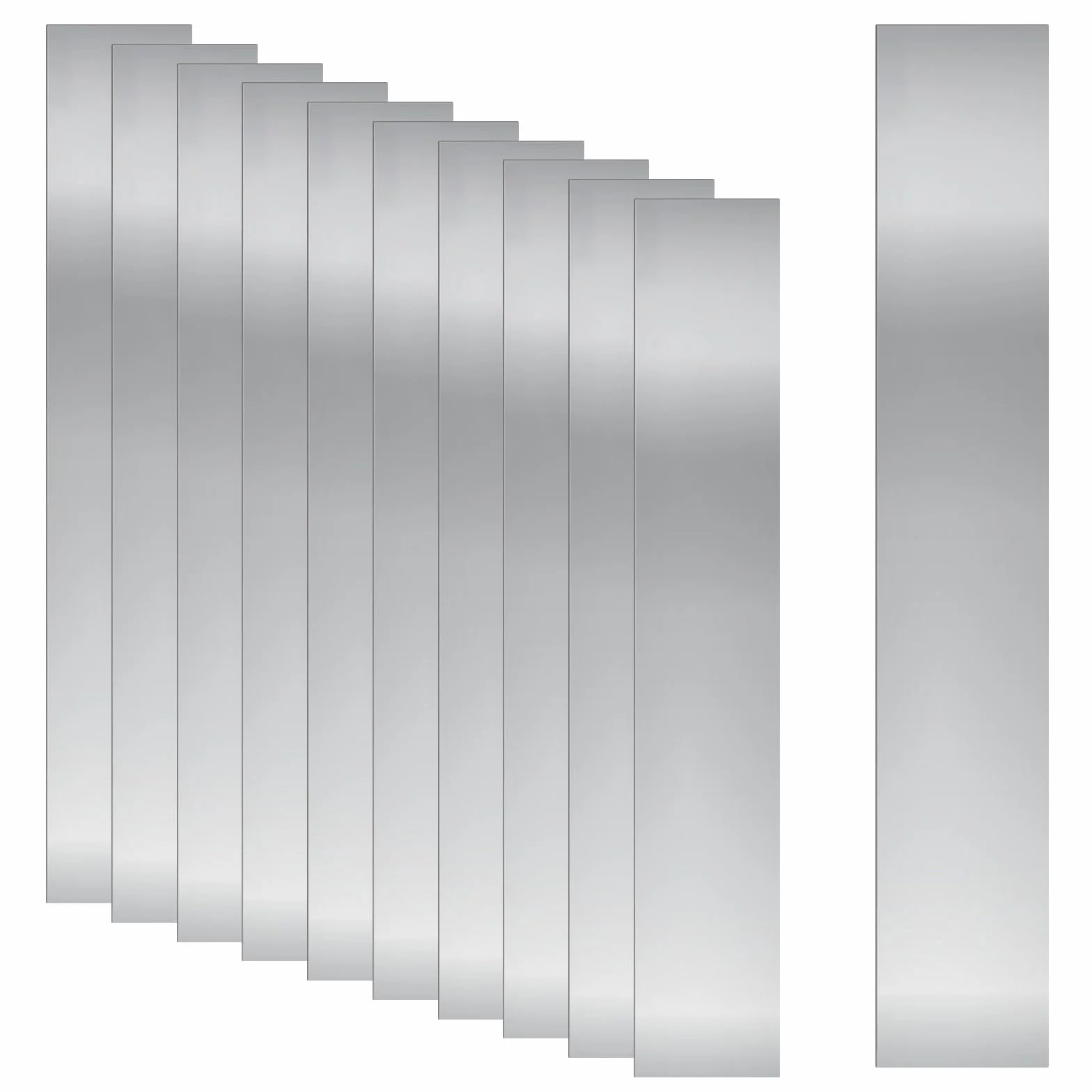 Swpeet 10 pezzi Kit di spessori in acciaio inossidabile 304, strisce sottili 1"×6"×0,002" per riempimento spazi