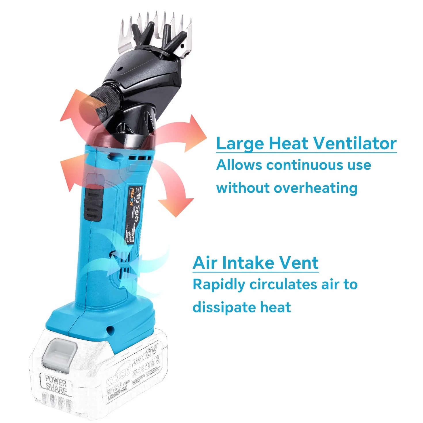 Tosatrice per Pecore a Batteria 21V KATSU FIT-BAT 6 Velocità