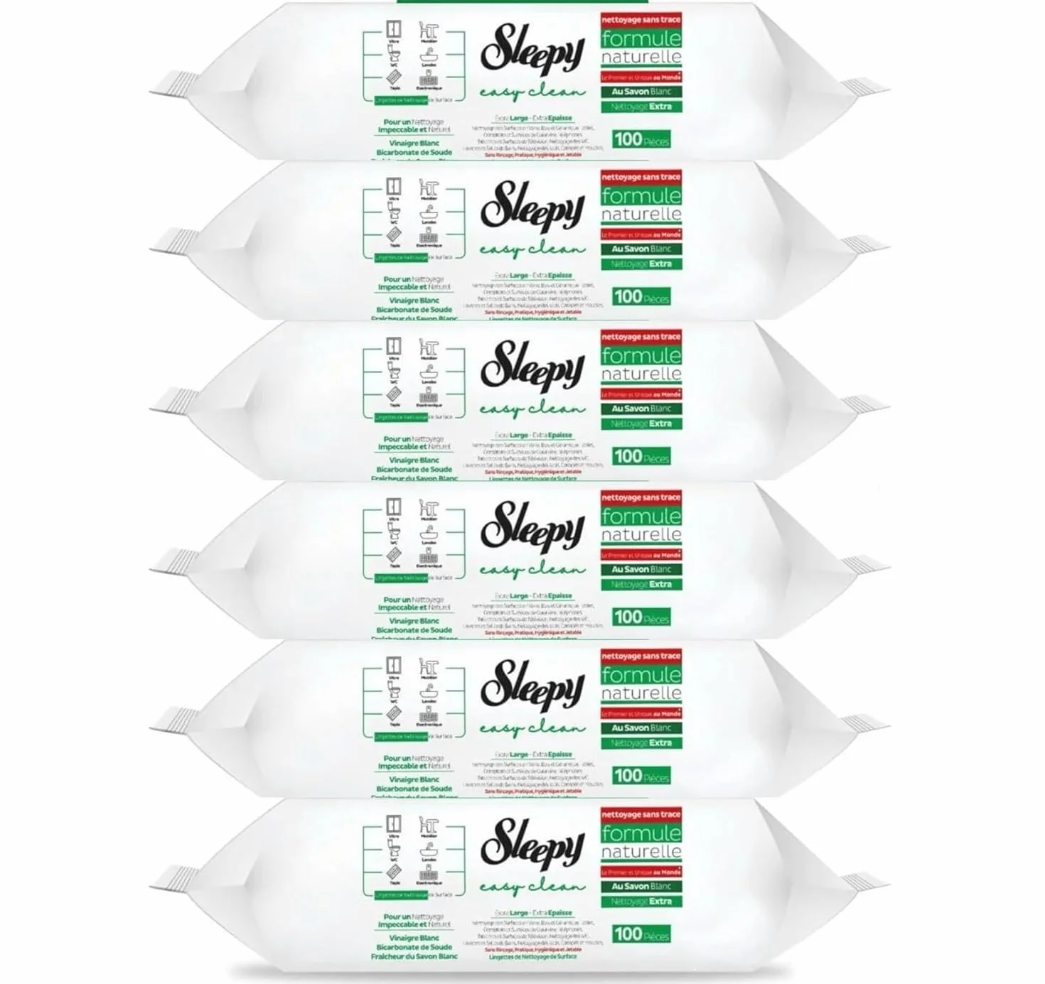 Sleepy Easy Clean salviettine per la pulizia multiuso 6 x 100 pezzi umidificate per casa