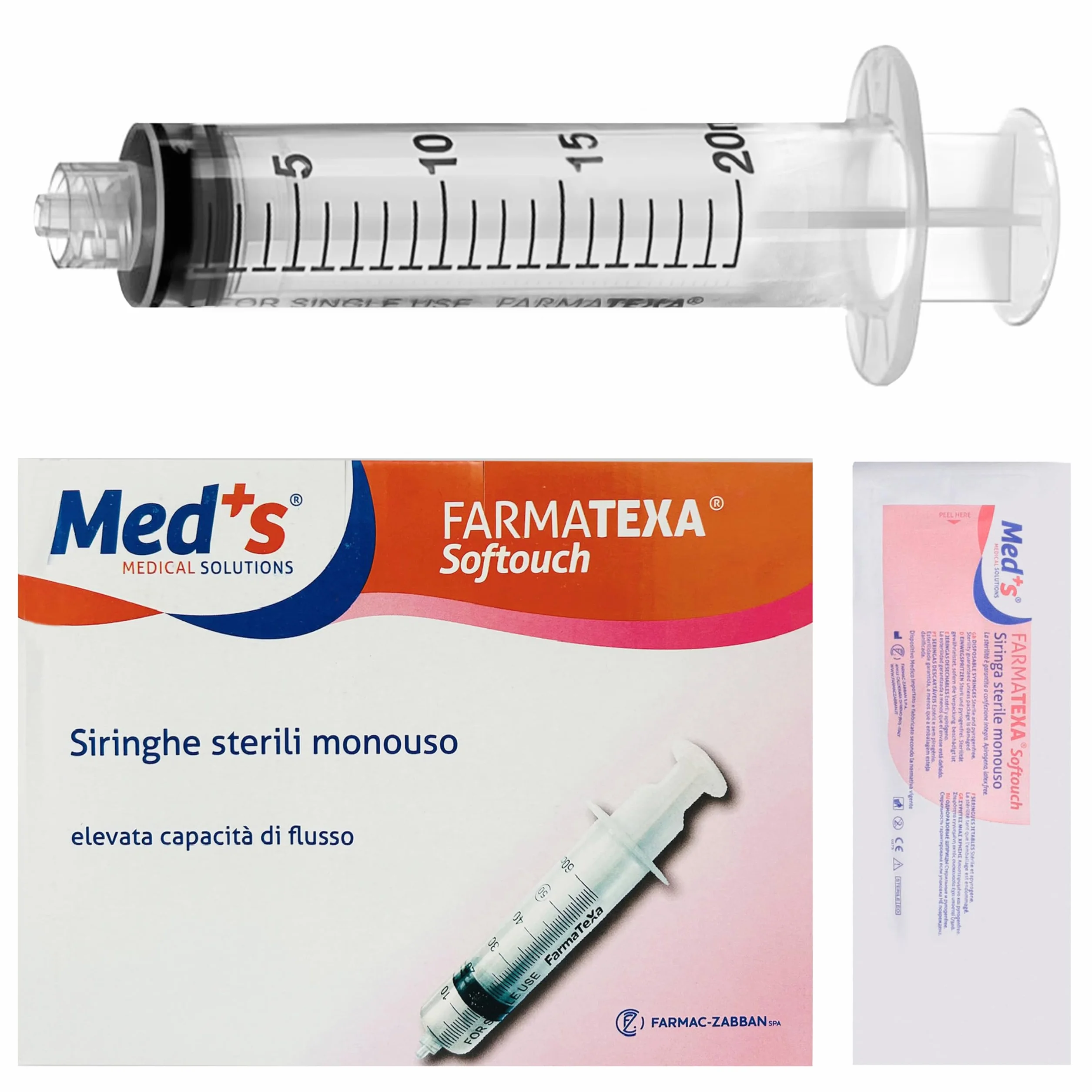 Siringhe monouso sterili 20 ml LUER LOCK - Siringa sterile senza ago