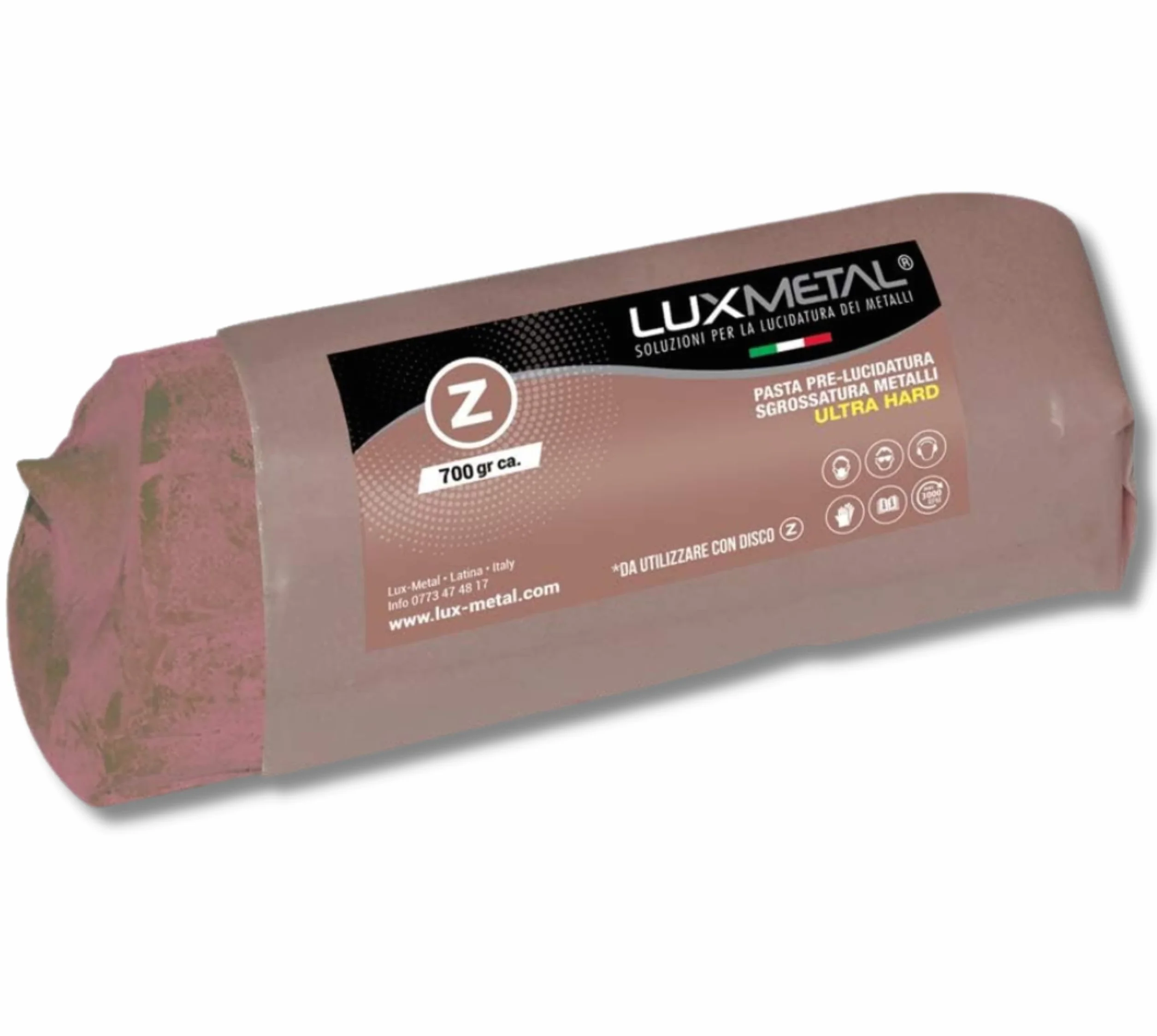 Lux Metal Pasta Abrasiva Lucidante Marrone Ultra Hard 700 gr Pre Lucidatura Alluminio Cera Per Lucidare Acciaio Inox Sgrossatura Metalli Leva Rimuovi Graffi Ossido Lucida Ottone Solida Ferro Rame Oro