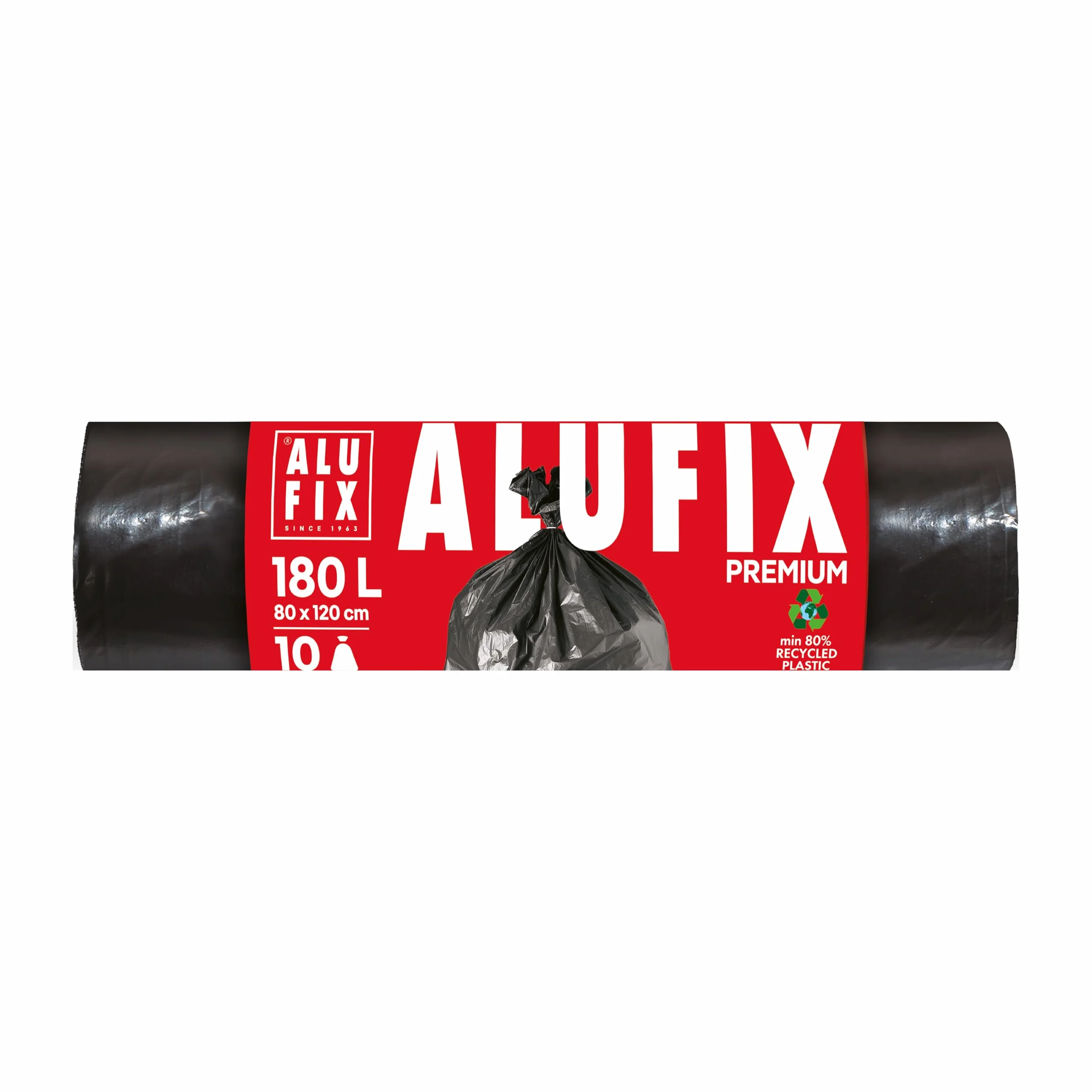 ALUFIX PRO Sacchi per la spazzatura LDPE 180 l 45 μm 80×120 cm Nero 10 pezzi
