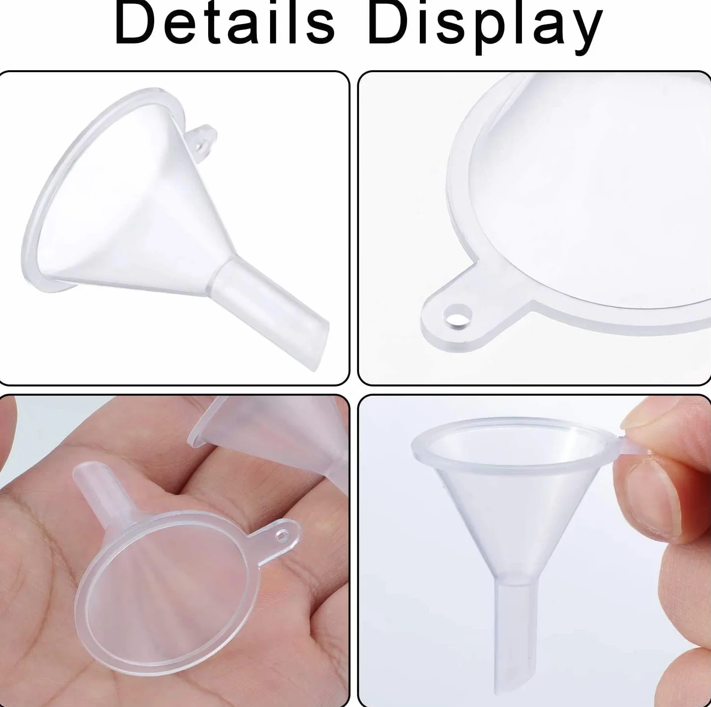 Mini Imbuto 30 PCS in Plastica Trasparente per Riempimento di Bottiglie, Profumi, Oli Essenziali, Bottiglie da Laboratorio e Artigianato Artistico