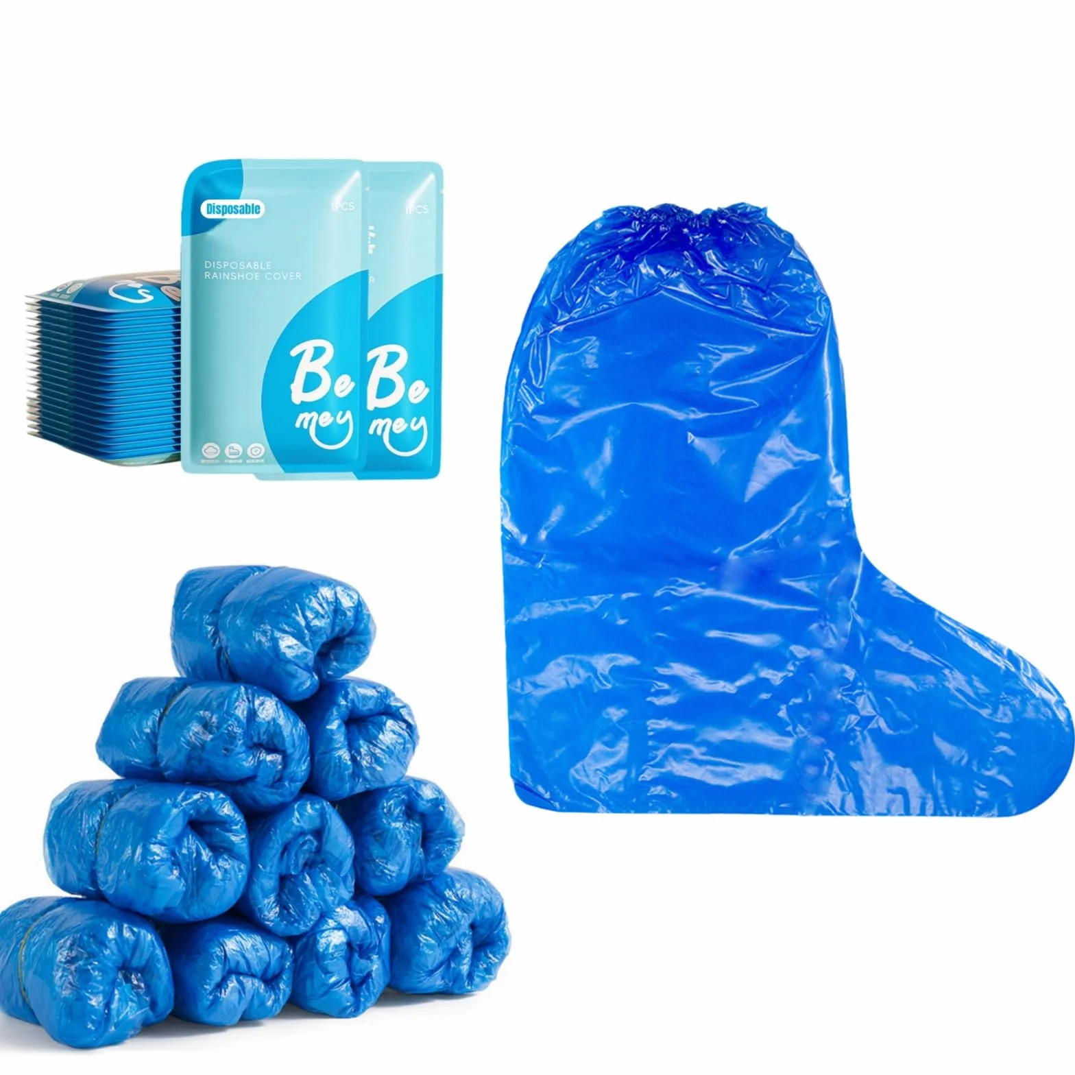 Copriscarpe Impermeabili in Pellicola PE Monouso per Esterno Campeggio (10 Paia)