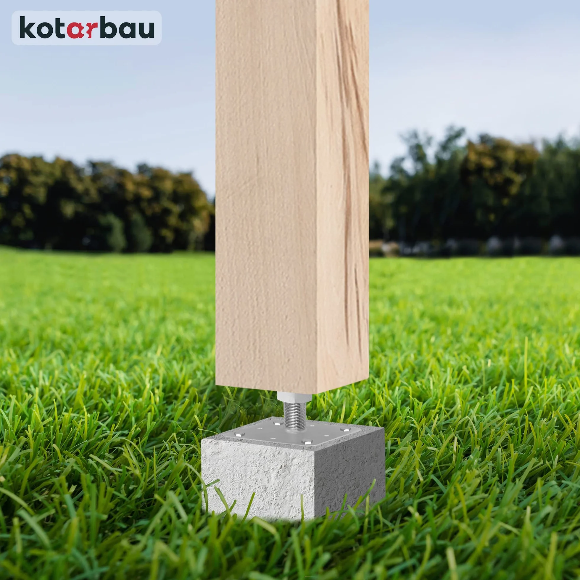 KOTARBAU® Supporto per Pali in Legno Acciaio Zincato 80 x 80 mm Altezza Regolabile 90-150 mm