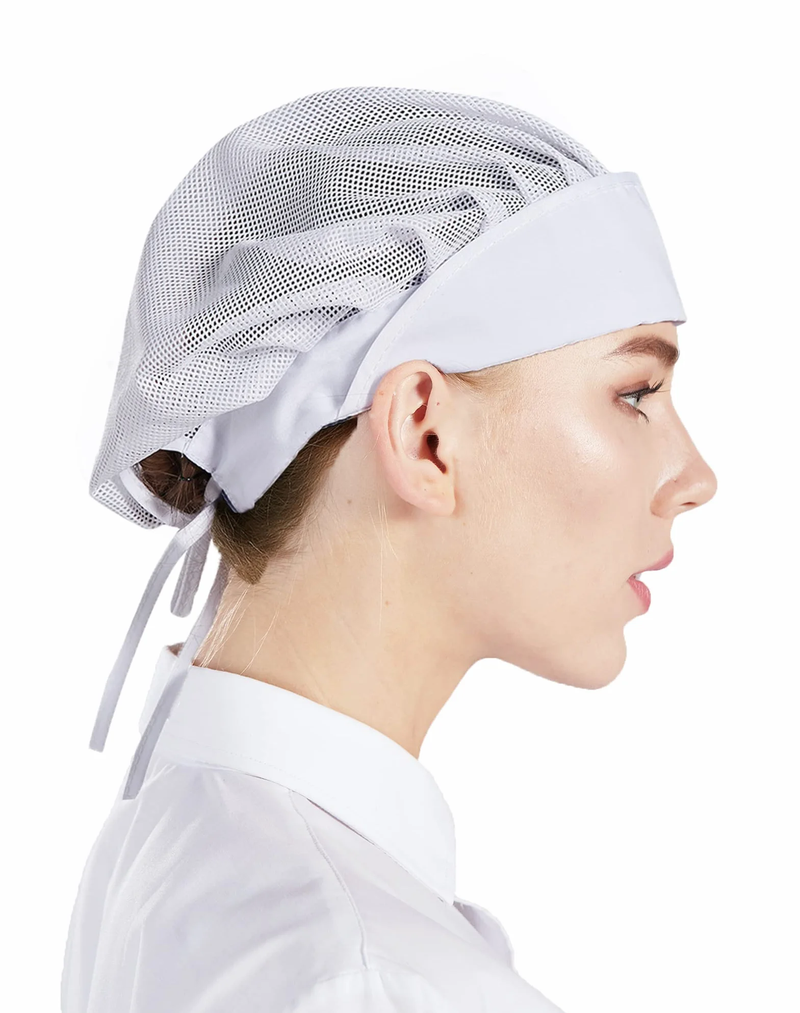 Cappello da Chef Nanxson 3 Pezzi Rete Elastica Antipolvere Lavoro Industriale Bianco