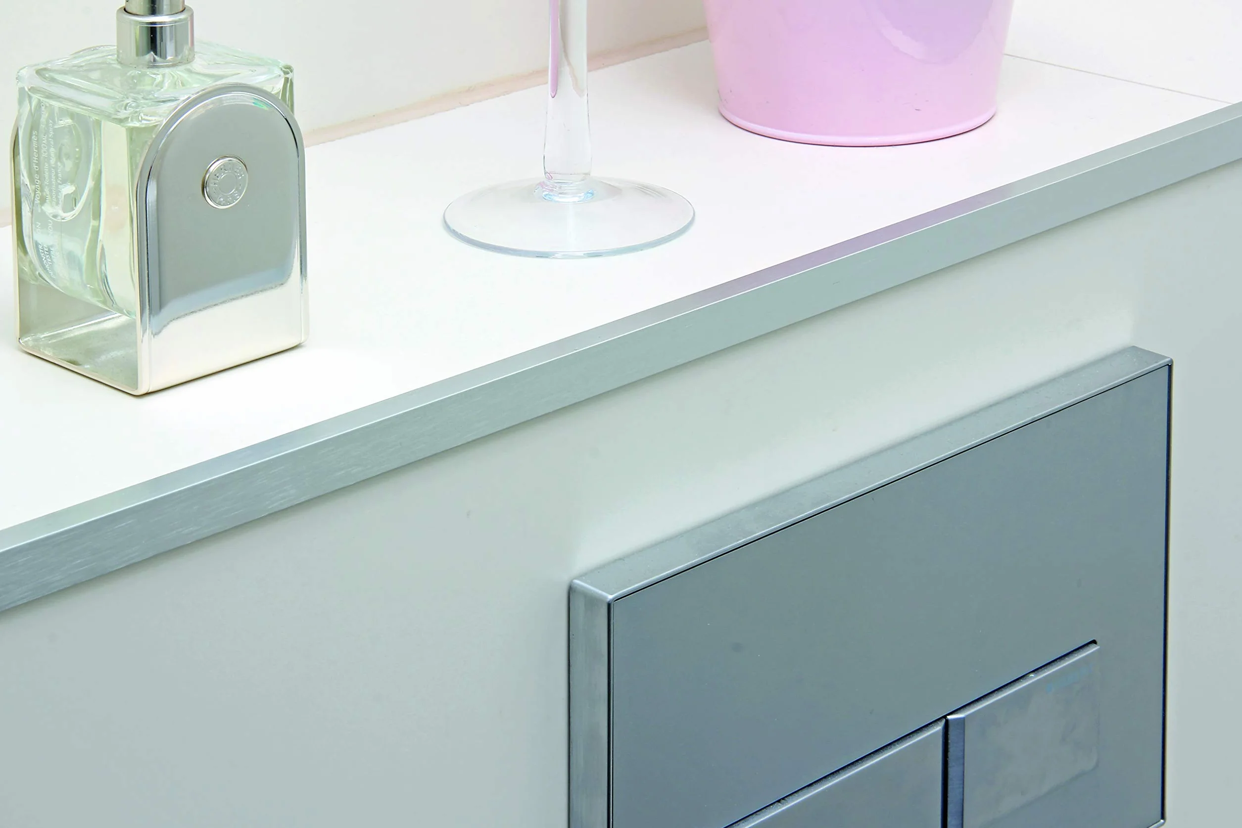 Alberts 488802 Barra piatta autoadesiva alluminio design acciaio inox 1000 x 25 x 2 mm