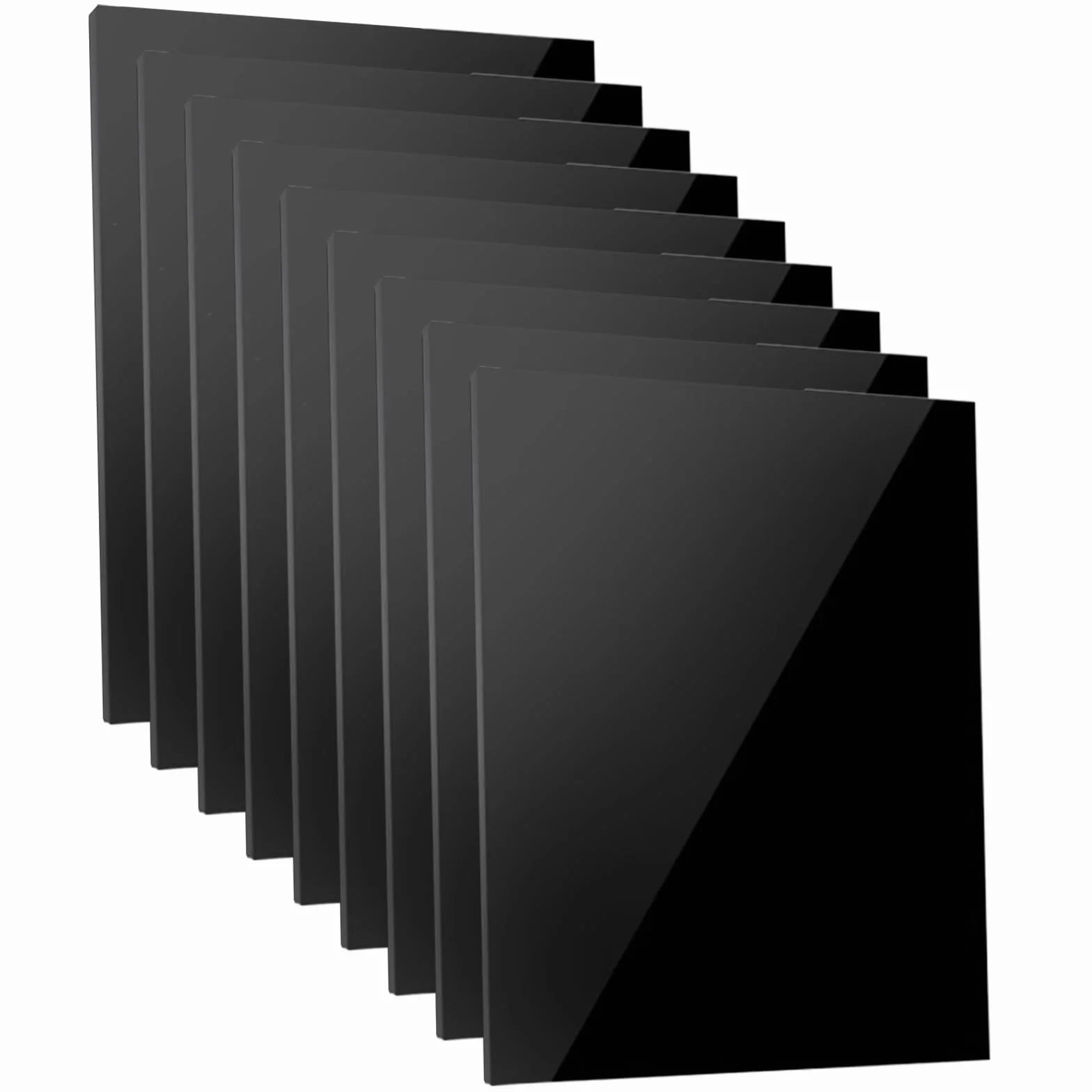 Set Di 10 Plexiglass Lucido, Acrilico Nero Foglio Nero Acrilico, Fogli Di Plastica Per Segnaletica, Progetti Fai Da Te, Artigianato, 10,2 X 15,2 Cm, Spessore 1 Mm