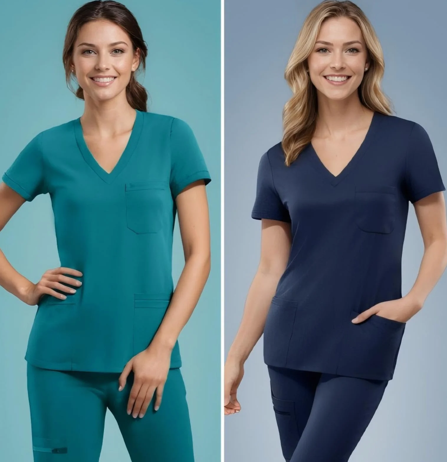 Divisa Infermiere Donna Set con Casacca e Pantalone Medico Manica Corta Camice da Laboratorio Elasticizzato Leggero S-XXL