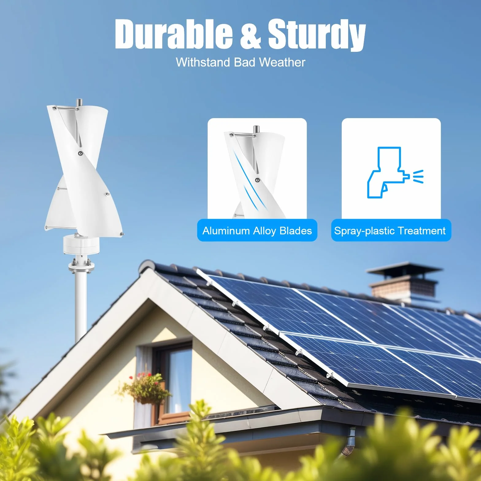 Generatore di turbine eoliche verticali da 500 W 12 V con regolatore eolico a levitazione magnetica verticale turbine eoliche,turbine eoliche domestiche,Per casa, giardino, barca