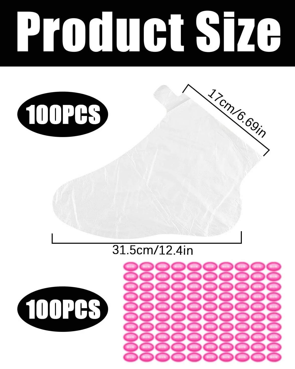 Copripiedi monouso in plastica misura universale 31.5x17 cm impermeabile antiolio per cura piedi paraffina