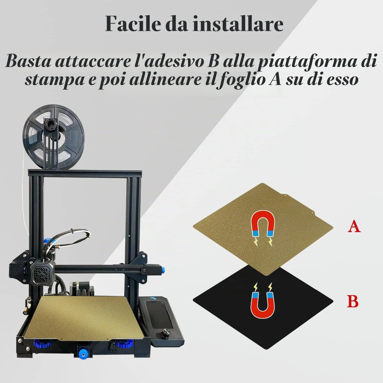 Piatto di PEI Testurizzato Flessibile 235x235 mm per Stampante 3D Ender 3/3 Pro/V2/Neo, Neptune 3 Pro, SV05