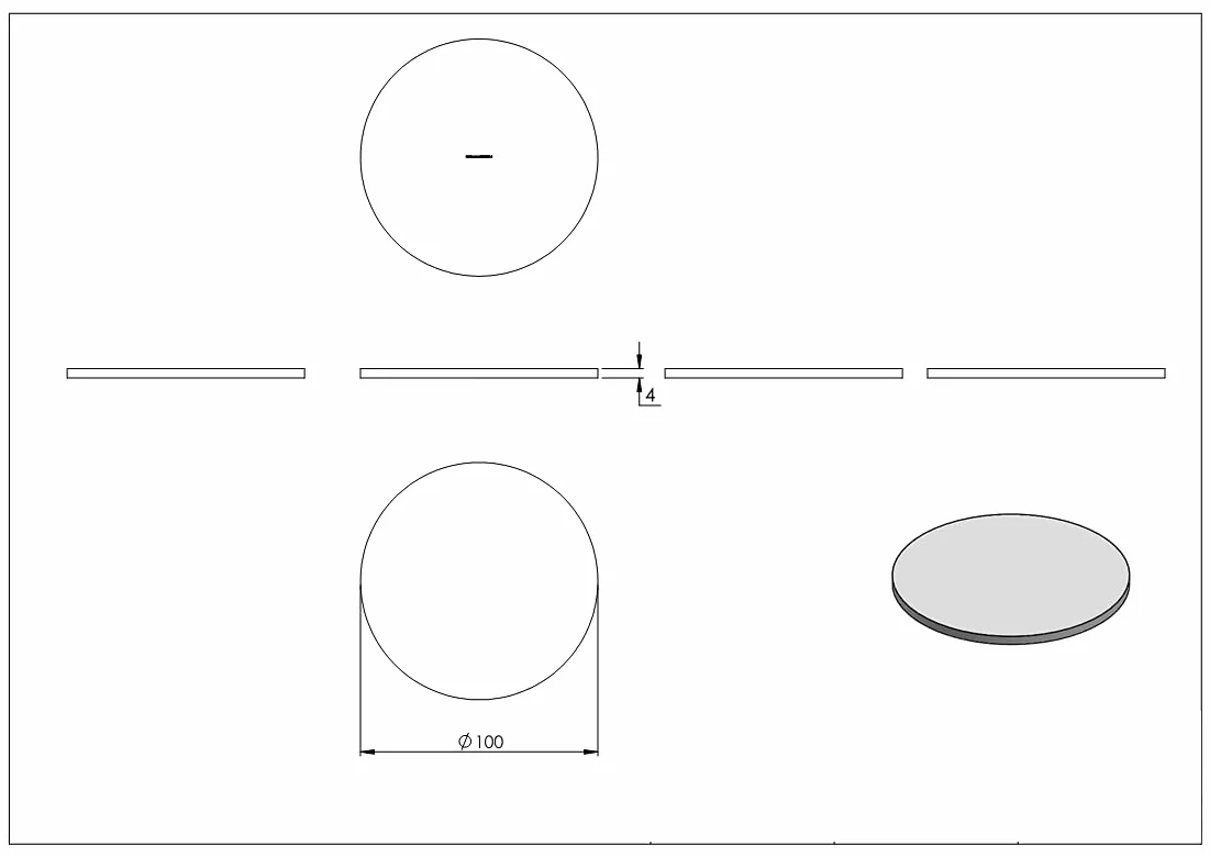 Fenau | Ronde | Ø 100x4 mm | Acciaio S235JR, grezzo