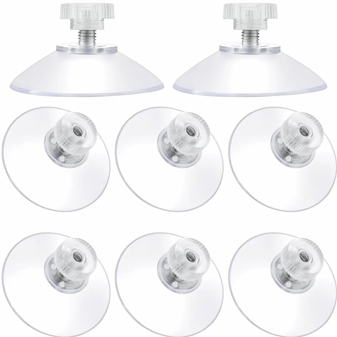 JEYORZY 8 Pezzi Ventose Ø 41mm, Ventose piccole, Ventose Trasparenti, Ventosa Versatili in Plastica di Gomma, Ventose per Parasole Auto, per Bagno, Cucina, Ufficio, Specchio, Vetro, Finestra