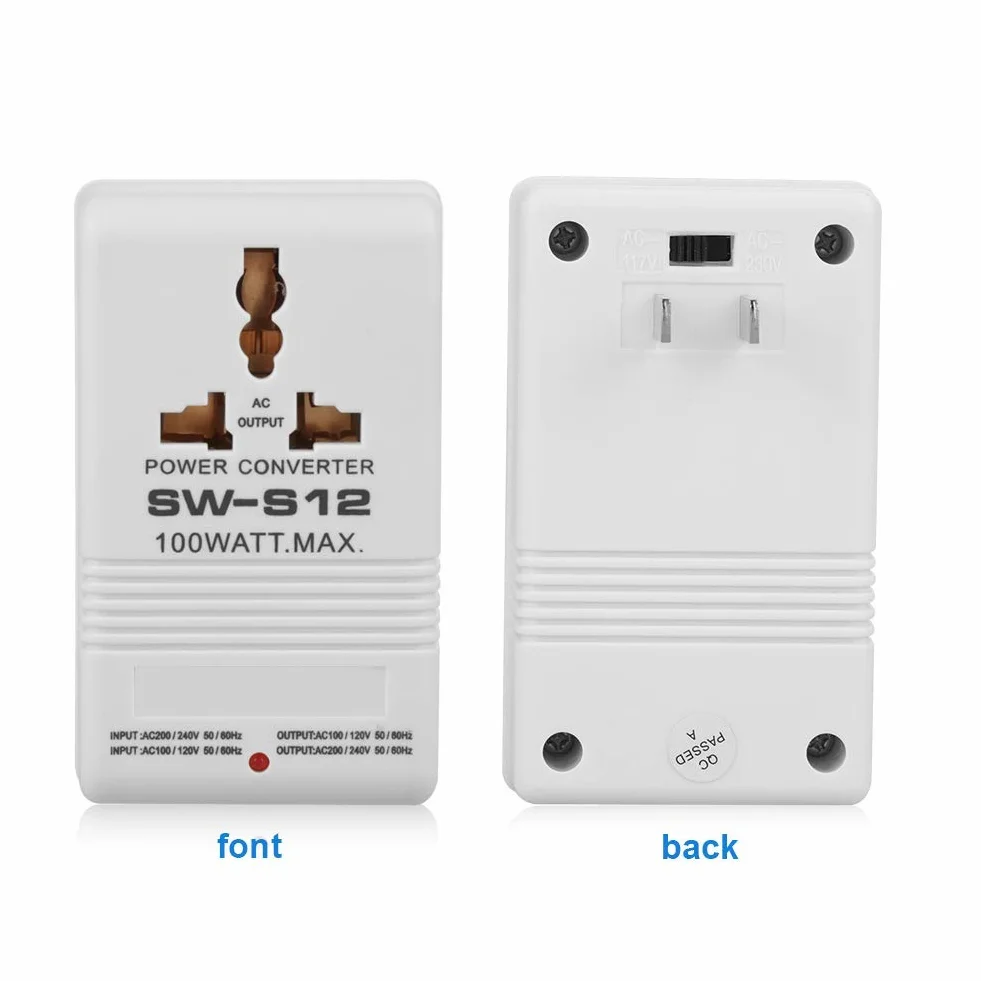 Aggiornato Adattatore da Viaggio Universale, Adattatore Presa Spina 100W 110V / 120V to 220V / 240V Hub Up and Down Inverter Transformer 55-60HZ (CN standard plug)