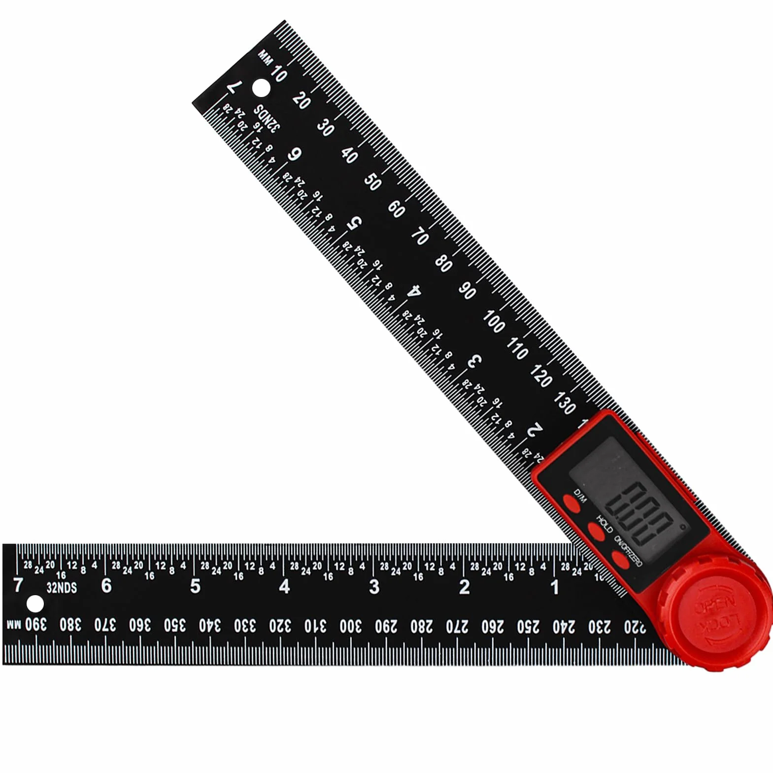 Goniometro Digitale 360°,Misuratore Angoli,Righello Angolare Digitale,con Doppia Gradazione,con Display LCD,Funzione Hold e Blocco,per Ingegneria,Lavorazione del Legno,Misurazioni Angolari Esatte