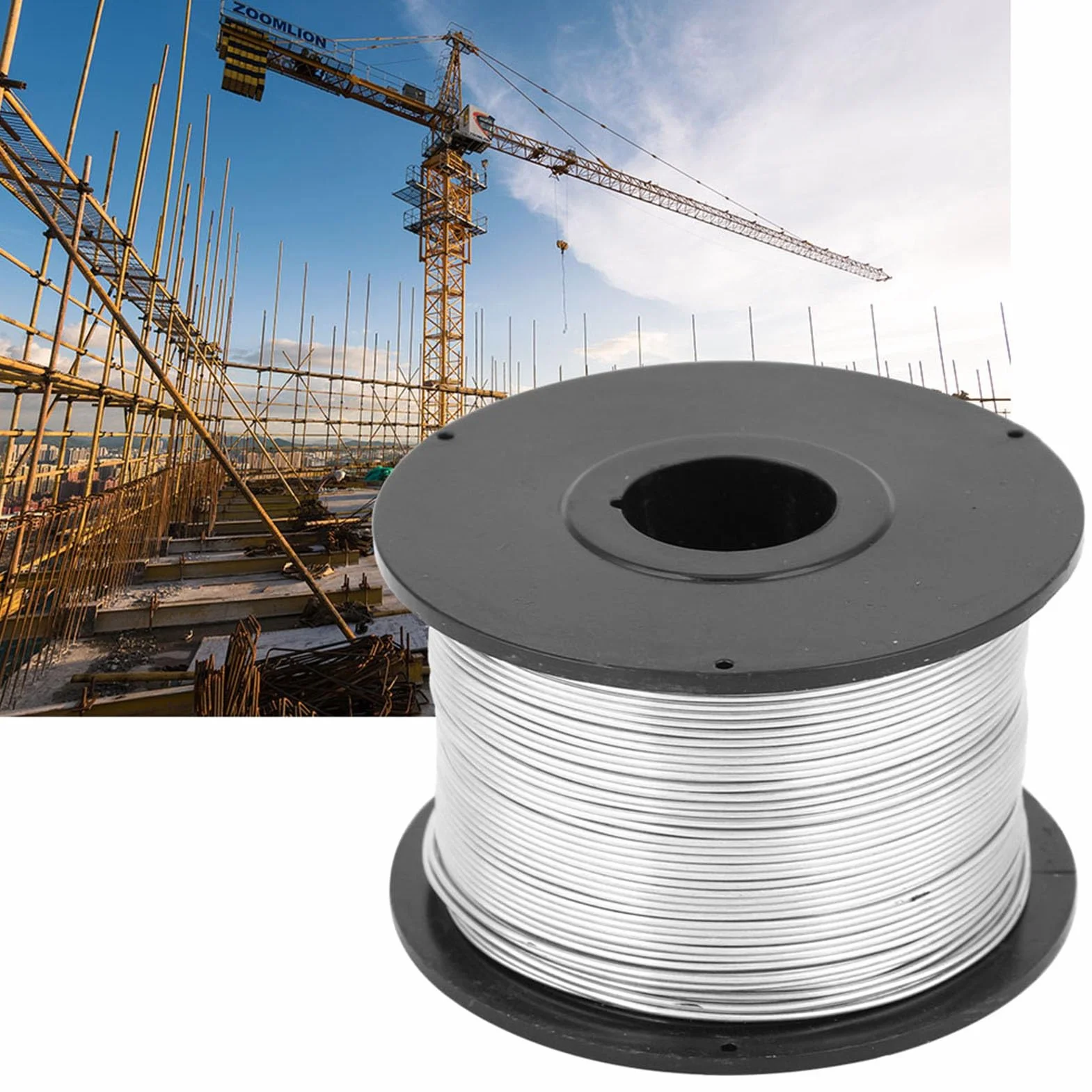 Oumefar 4 pezzi filo di acciaio 110 m 0,8 mm legatura tondo per cemento armato