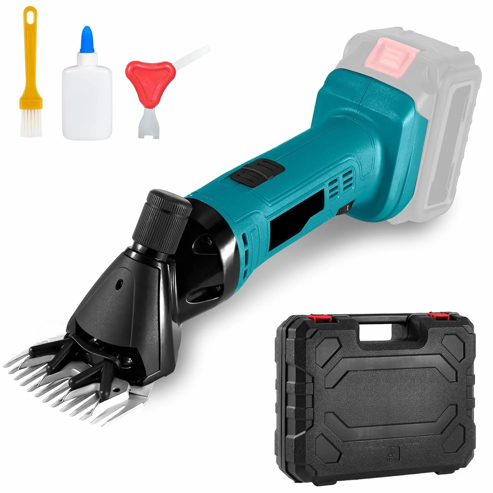 Tosatrice per Pecore Senza Fili 2400RPM 6 Velocità Compatibile Makita 18V con 2 Lame e Custodia