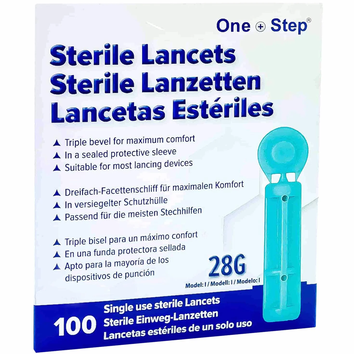 Lancette 28 G - 100 Pezzi I Lancette sterili Monouso I Lancette per il Sangue I Lancette di Sicurezza I Test della glicemia I Diabete
