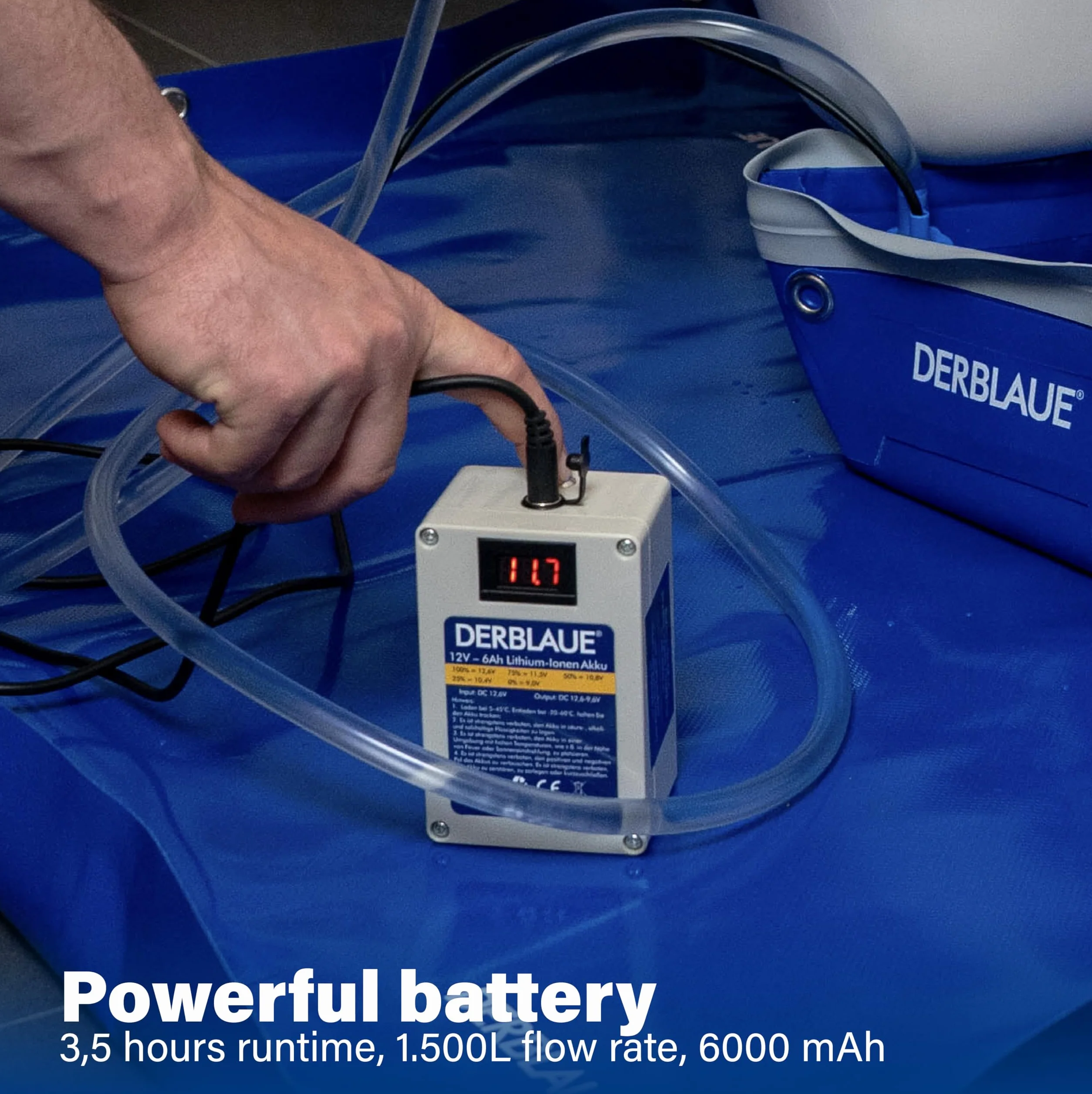DERBLAUE® Sistemi di raccolta liquidi altamente flessibili - Set completo – per il recupero e il pompaggio di liquidi nei settori edile, officina e servizi, per H20 (UE)