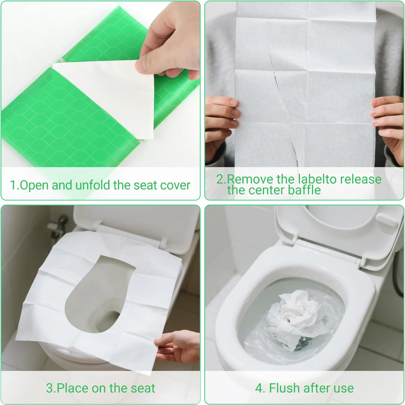 Copri Water WC USA e Getta 60 Pezzi 43x35,5 cm per Viaggi