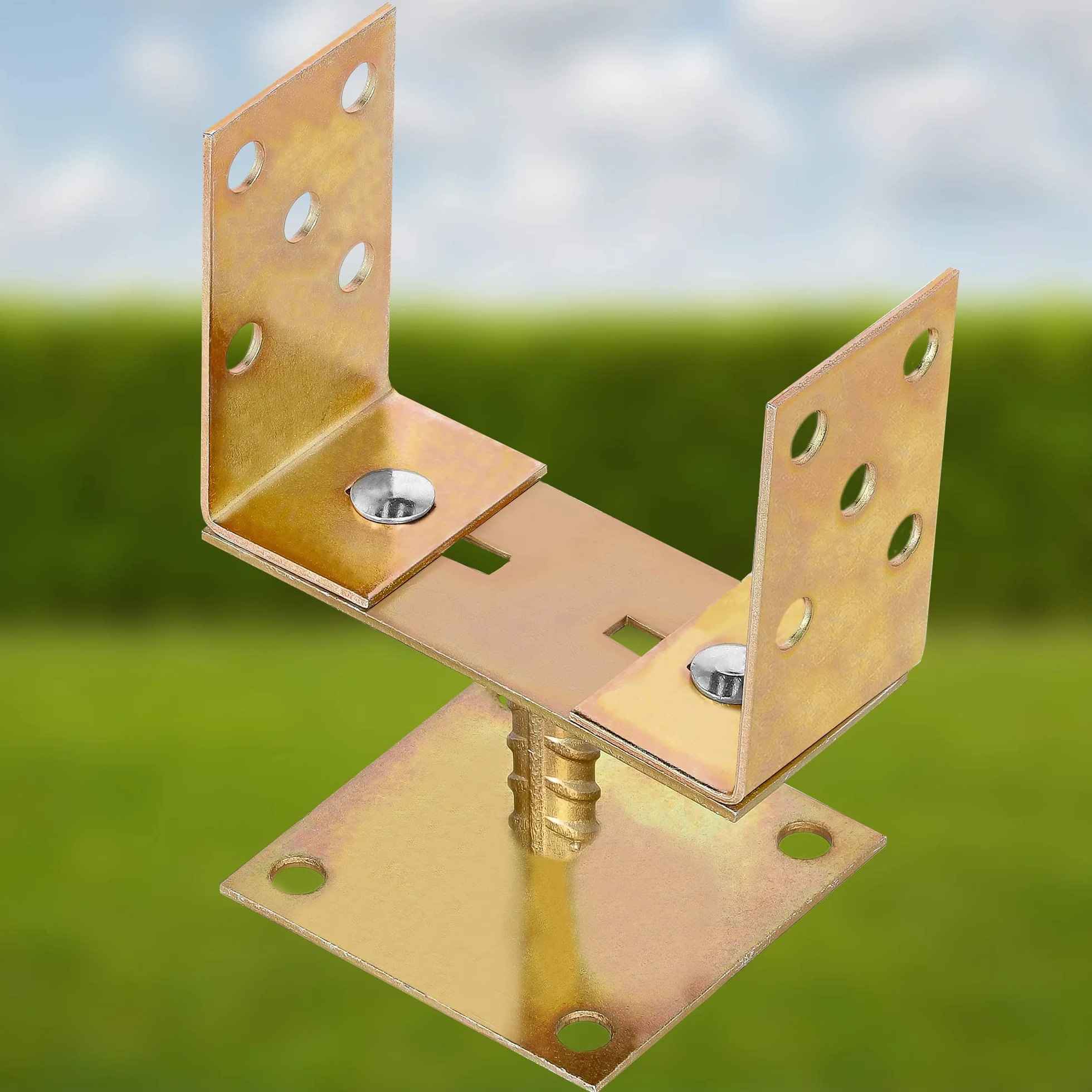 KOTARBAU® 4 szt. Supporti Regolabili Acciaio Zincato 0-160 mm Staffe per Pali Legno