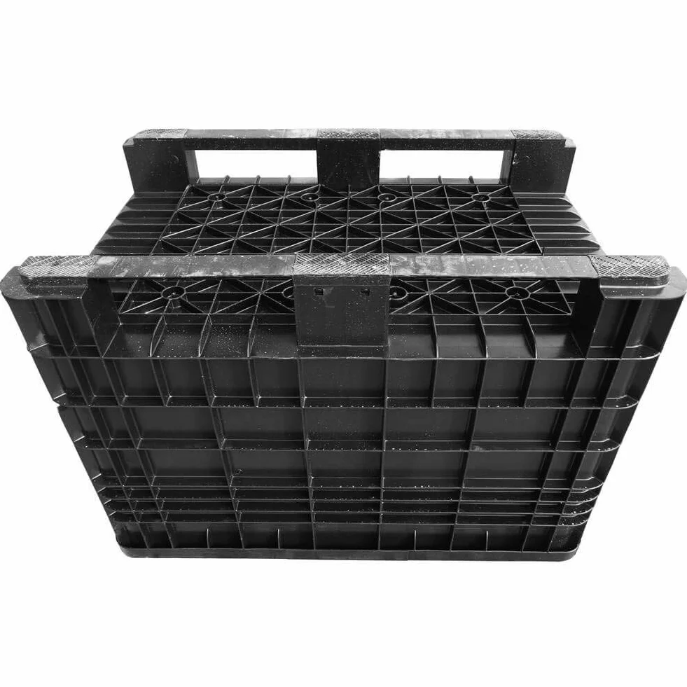 Cassa pallet in plastica (HDPE riciclato) 2 traverse, Mis. 1200 L x 800 P x 800 H mm, portata 250 Kg, volume 530 Lt