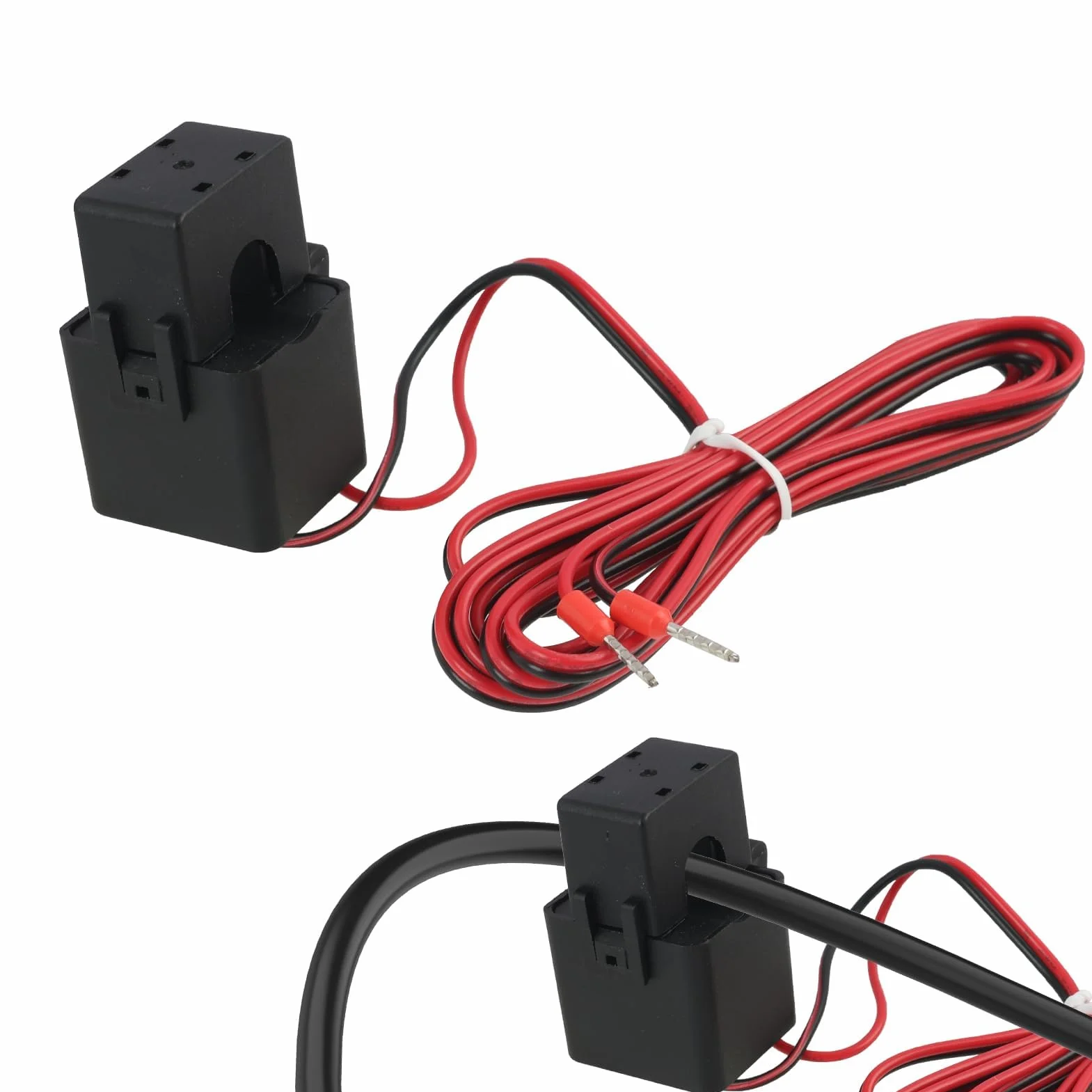 Trasformatore di Corrente a Nucleo Divisibile 80A, Split Core Current Transformer Amperometro per Misurazione Corrente, Installazione Monofase, Automazione Domestica, Design Compatto, Bianco