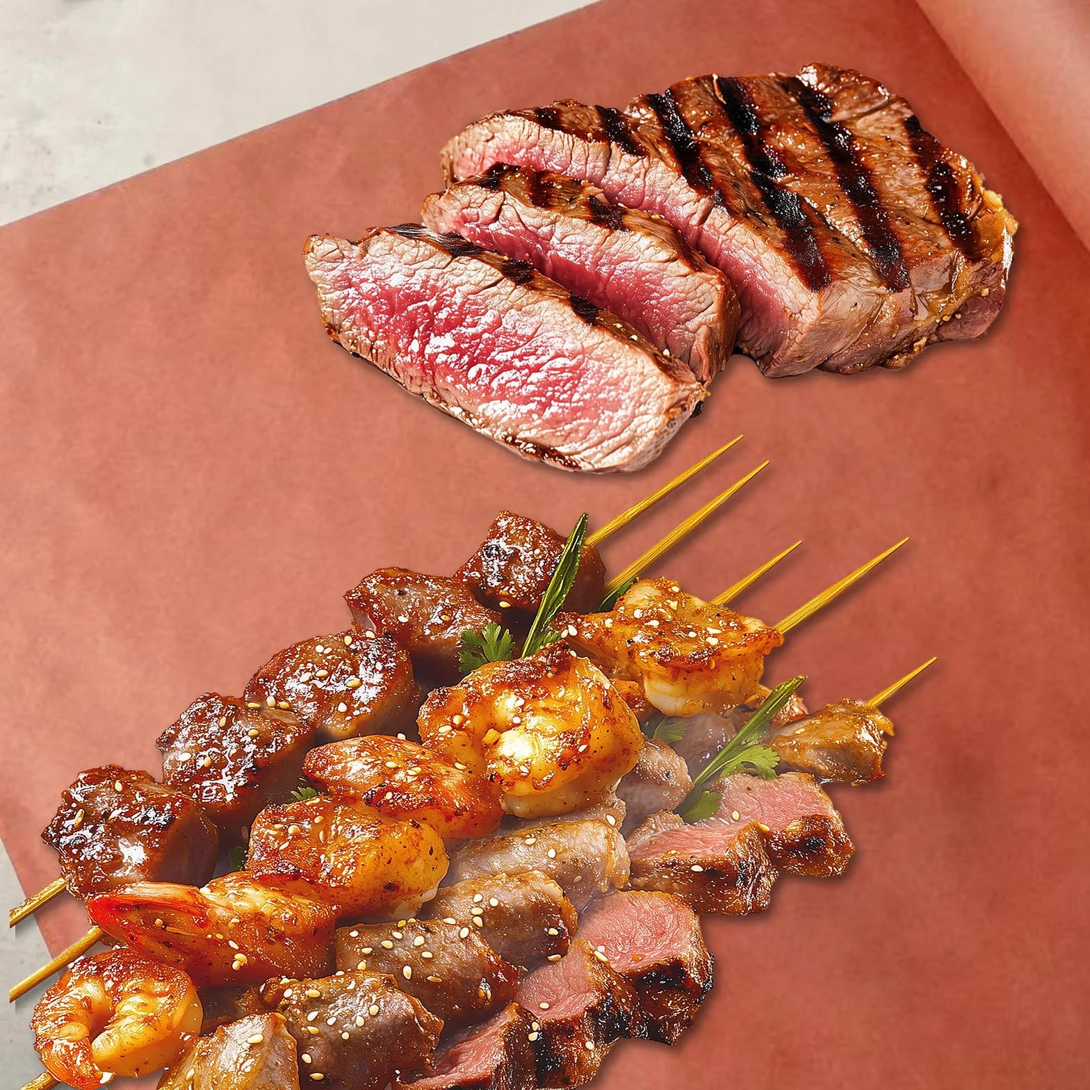 Carta da macellaio rosa, 42 cm x 17 m, originale, per grigliare, affumicare, barbecue, ideale per carne e pesce succosi – Premium