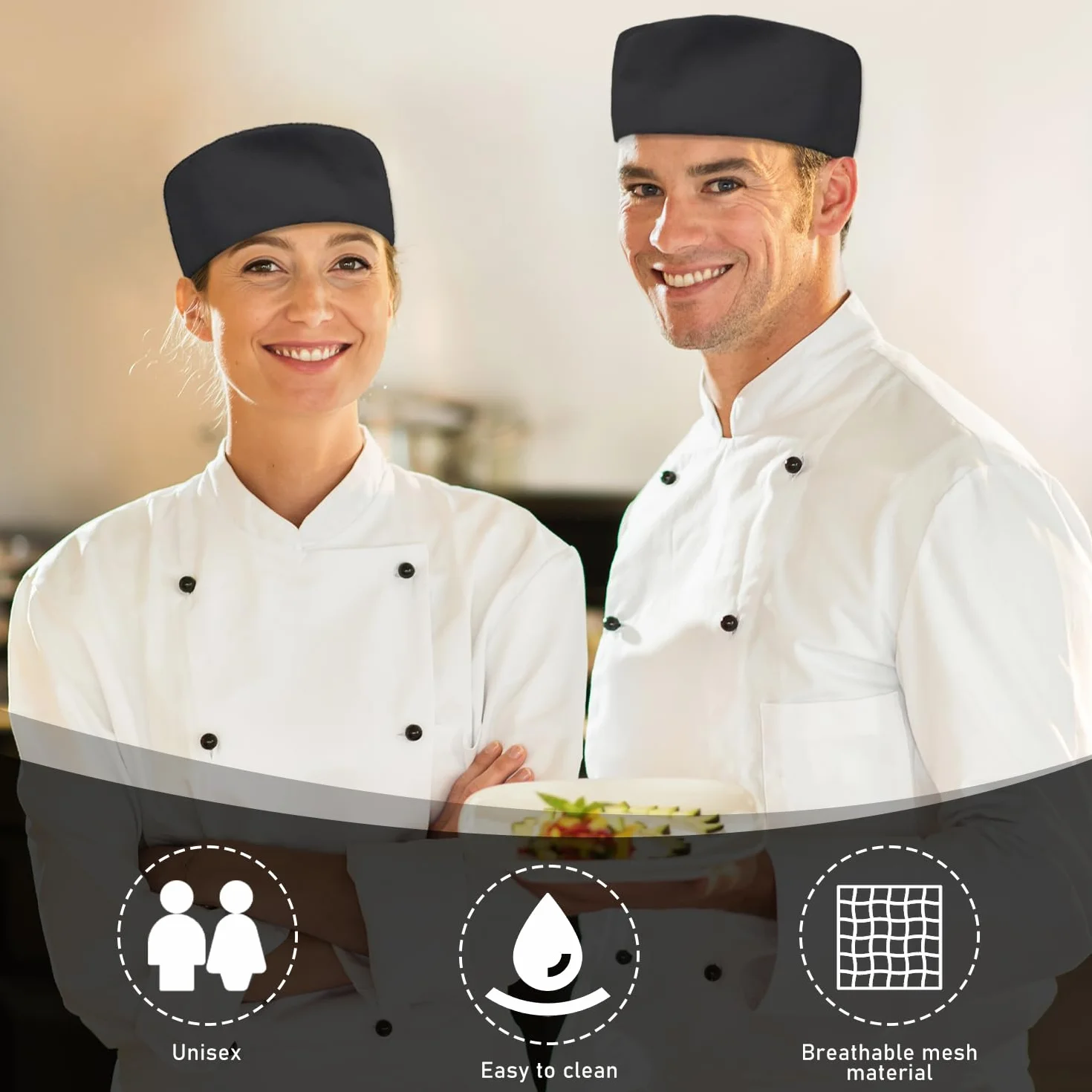 Cappelli da cuoco traspiranti regolabili taglia unica per chef fornai catering