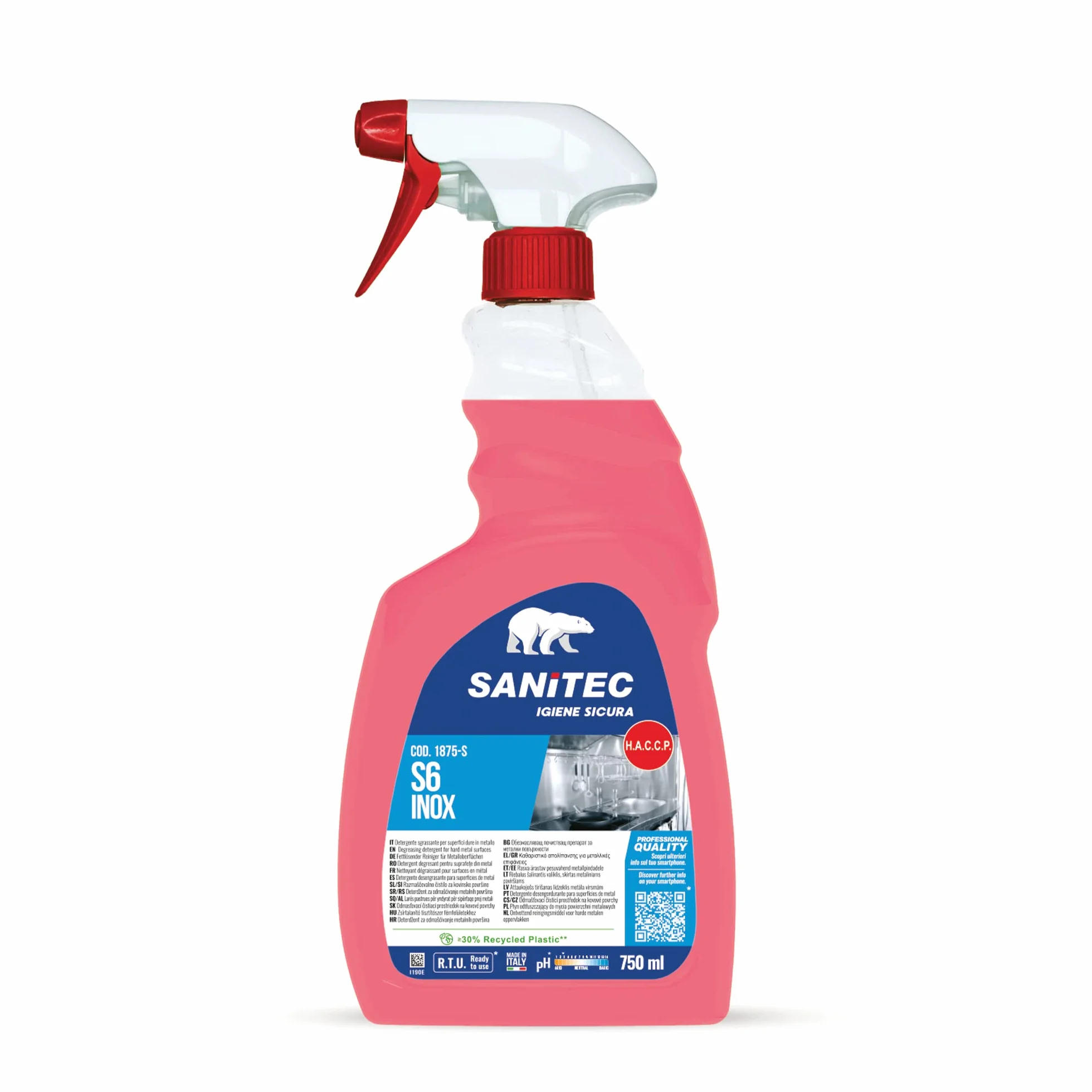 Sanitec Sgrassacciaio Detergente Specifico Spray 750 ml