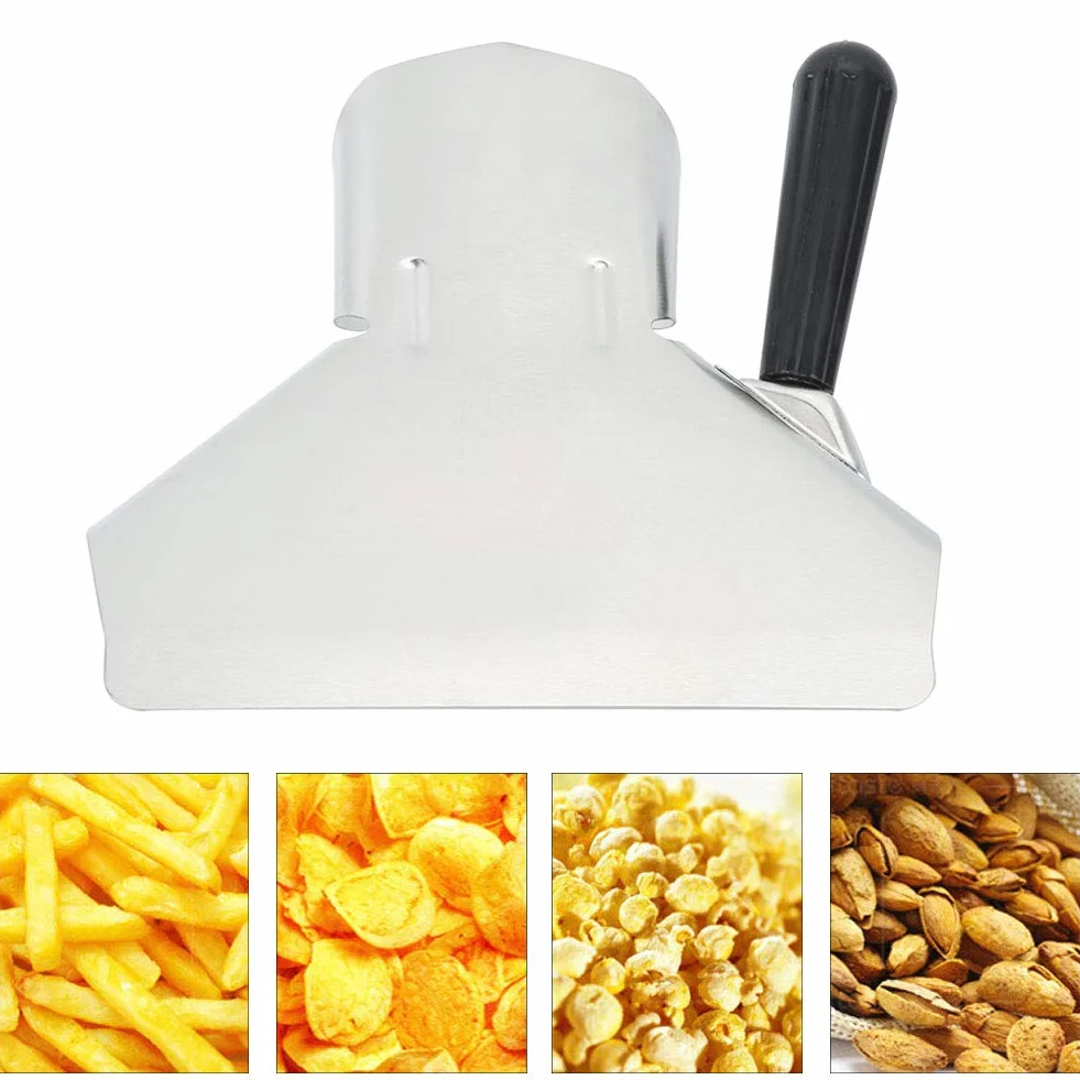 Paletta per Bagger di Patatine Fritte e Popcorn Paletta Pala Chip Scoop con Manico 19,6 x 22,7 x 8,7 cm In Acciaio Inossidabile
