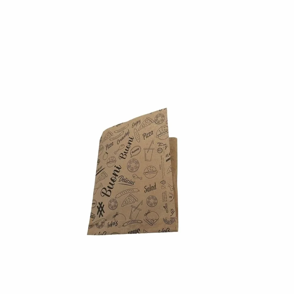 Sacchetti di carta avana Antigrasso 15x20#Buoni buoni - apertura laterale - 1000 pezzi