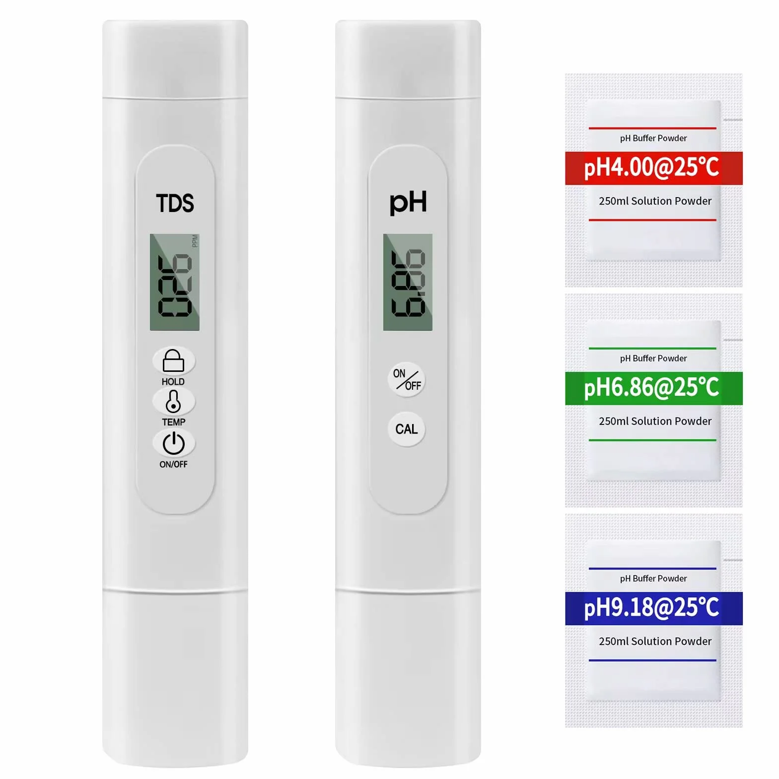 Misuratore pH TDS Combo, pH TDS Temperature 3 IN 1 Tester di qualità acqua con 0,01 pH, ± 2% Alta precisione Ideale test di purezza dell'acqua per acqua potabile, piscina, acquari, idroponica