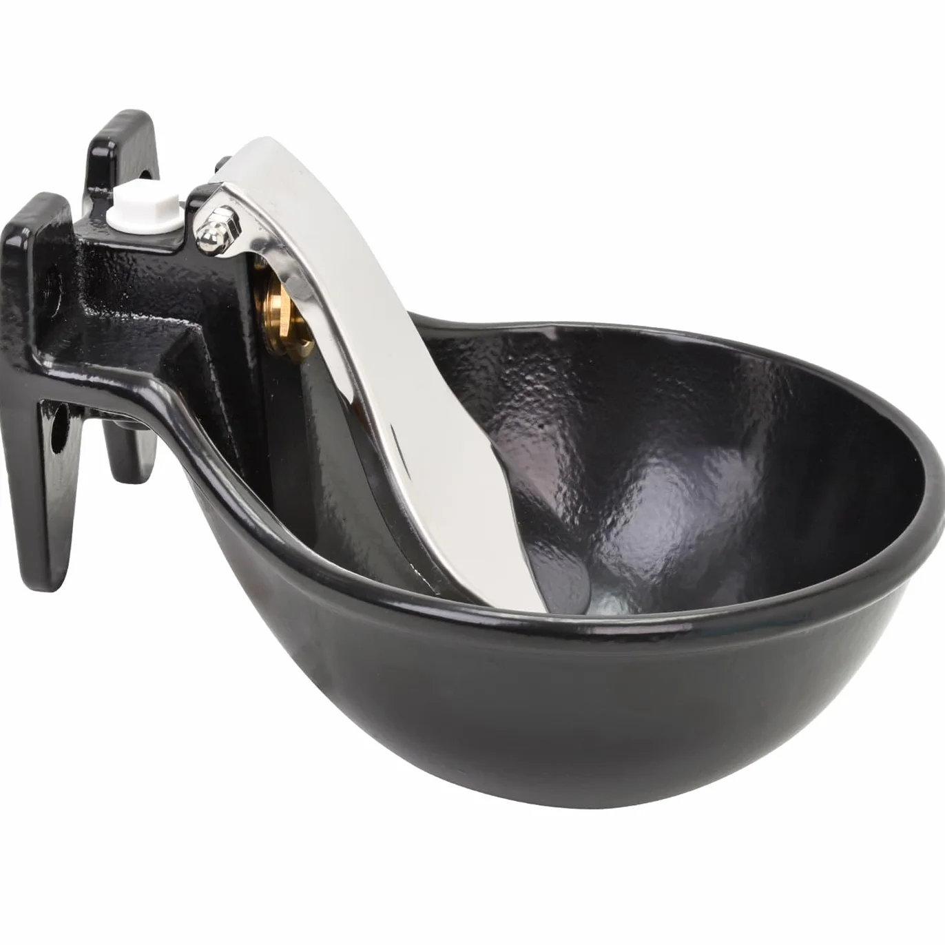 Abbeveratoio in ghisa con Paletta a Pressione in Acciaio Inox, Automatico per bovini e Cavalli, Nero
