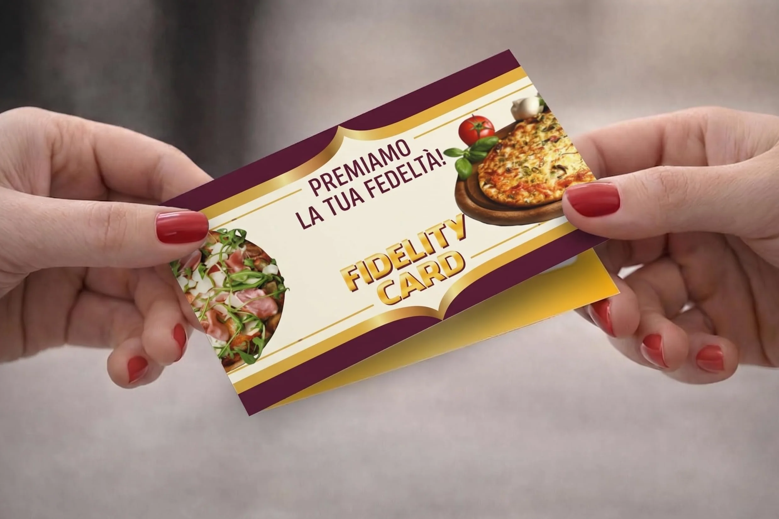 GHIBLI Tessere Fedeltà per Pizzeria con 10 Caselle da Timbrare - Fidelity Card Pizza Omaggio - Carte Punti per Fidelizzare la Clientela - Ogni 10 Pizze Una Pizza Gratis per i Clienti Fedeli (50)