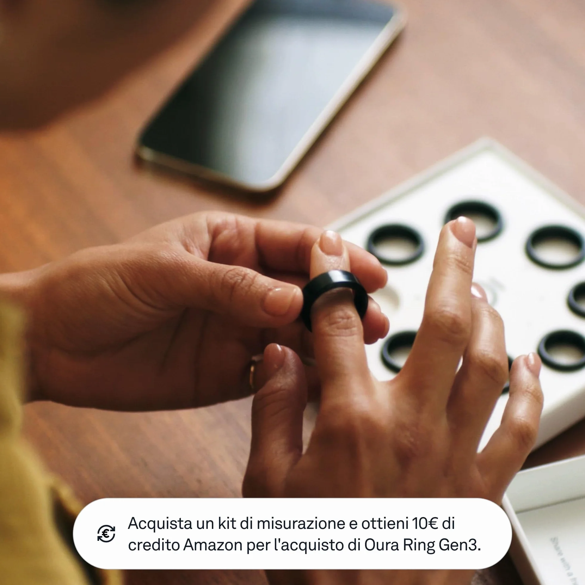 Oura Ring Gen3 Kit di misurazione | Misurazione precisa per comfort e accuratezza massimi - Compatibile con ogni tipo di dito