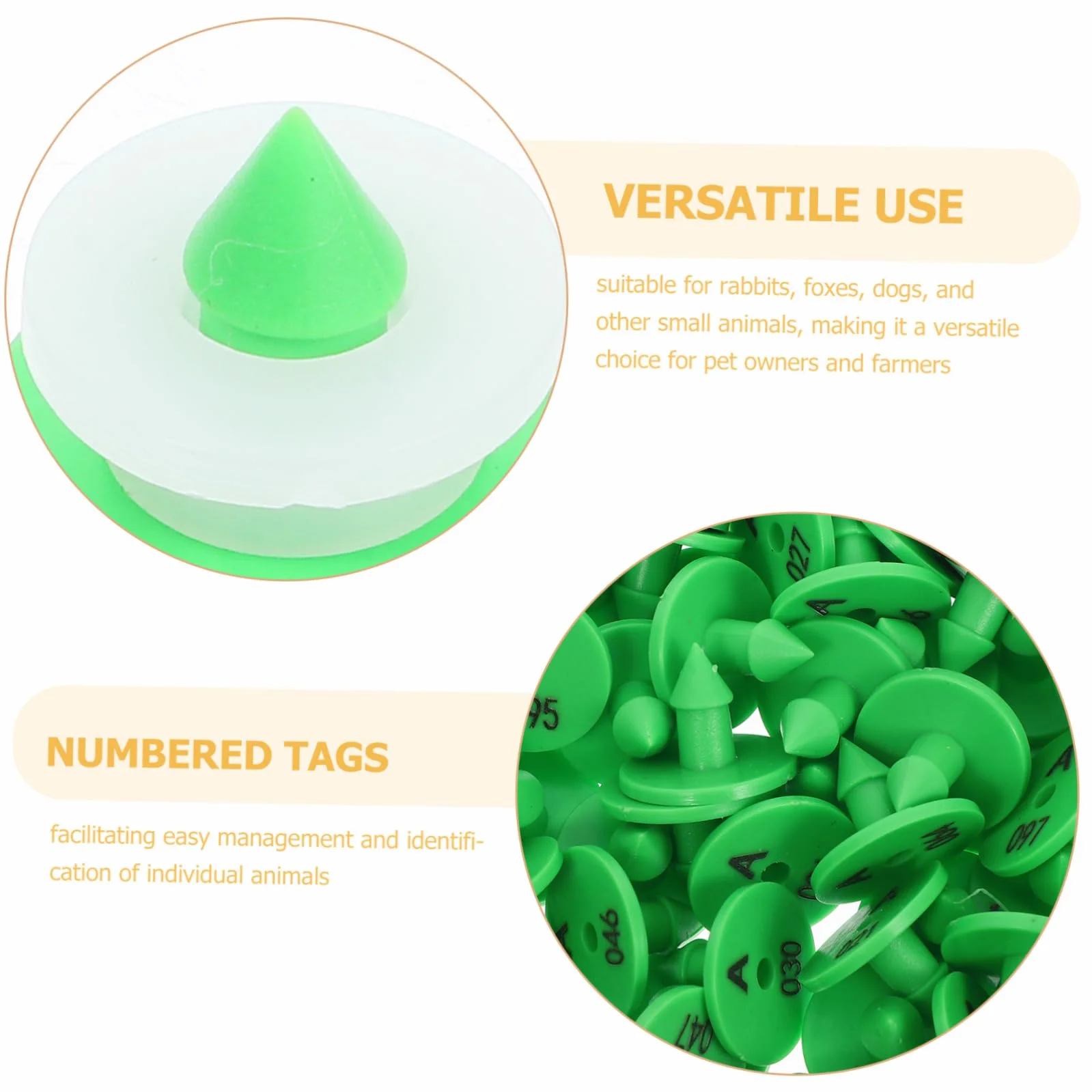 Etichette Auricolari Numerate con Colori Vivaci Resistenti Agli Urti 100 Pezzi per Identificazione in Allevamenti e Monitoraggio Bestiame per Conigli e Piccoli Animali