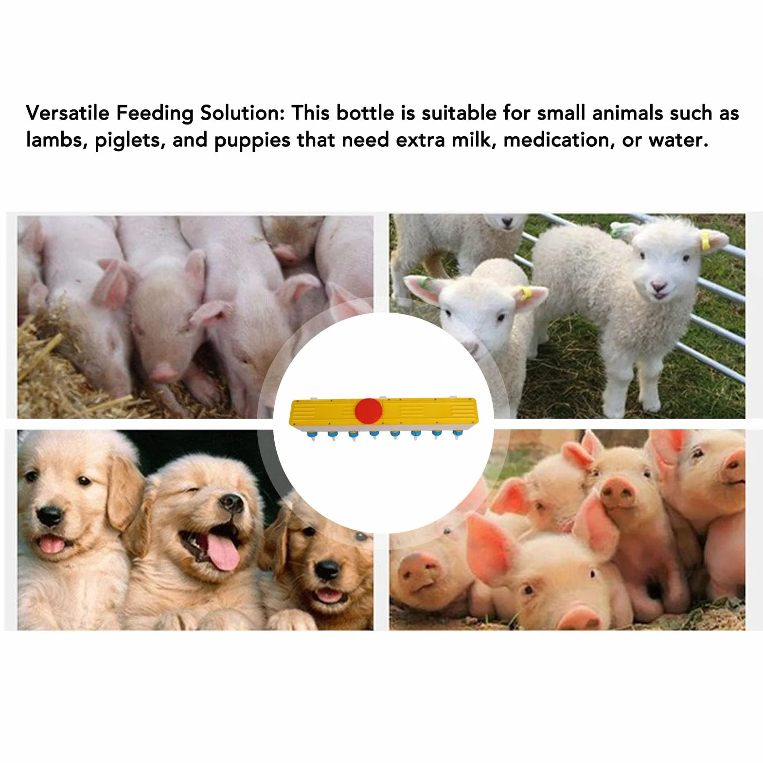 Mangiatoia per Bevande per Agnello in Silicone 10 Litri Montato a Parete con 8 Capezzoli