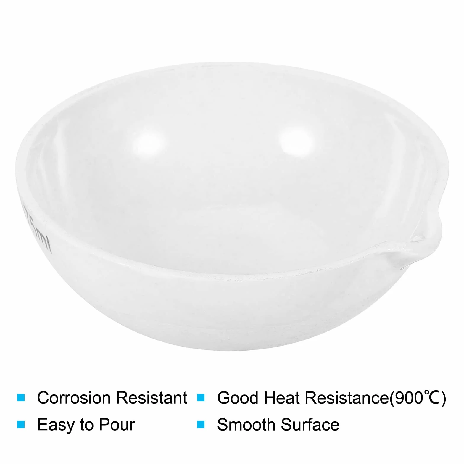 PATIKIL 75ml Piatto Crogiolo Porcellana 2 pz Vaschetta Evaporazione Ceramica Vaso Tazza per Fondere Squagliare Raffinare