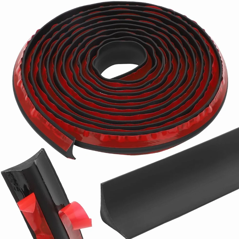 Profilo angolare autoadesivo in silicone 15 mm x 15 mm flessibile impermeabile 3M nero