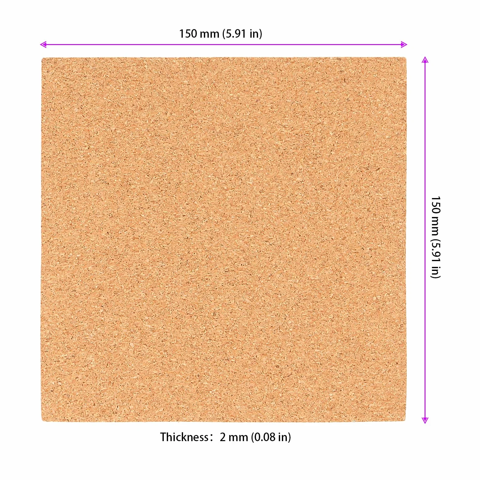 FUNSUEI Sottobicchieri in Sughero 15x15 cm 2 mm per Tazze da Caffè Vino Tè autoadesivi