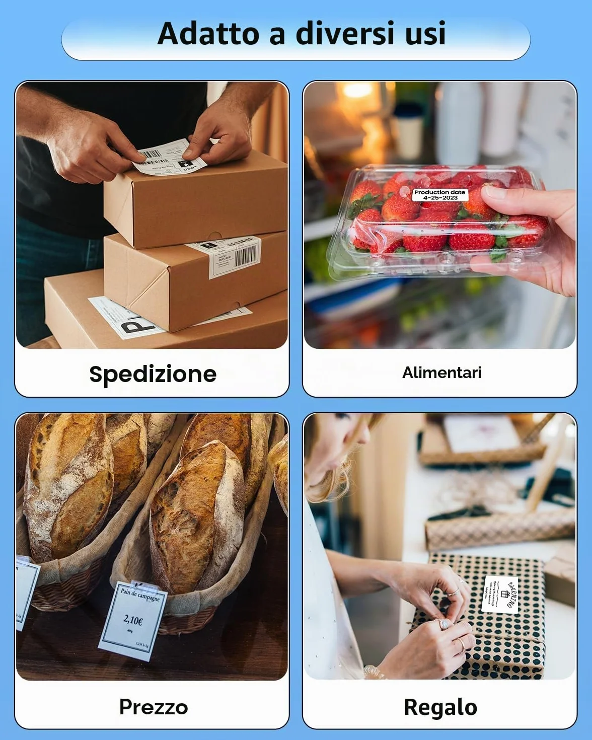 Phomemo Stampante per etichette Bluetooth, stampante termica DHL 4X6 per Mac/PC, stampante Bluetooth per codici a barre, Amazon, Etsy, Shopify, Royal Mail, DHL, FedEx, UPS