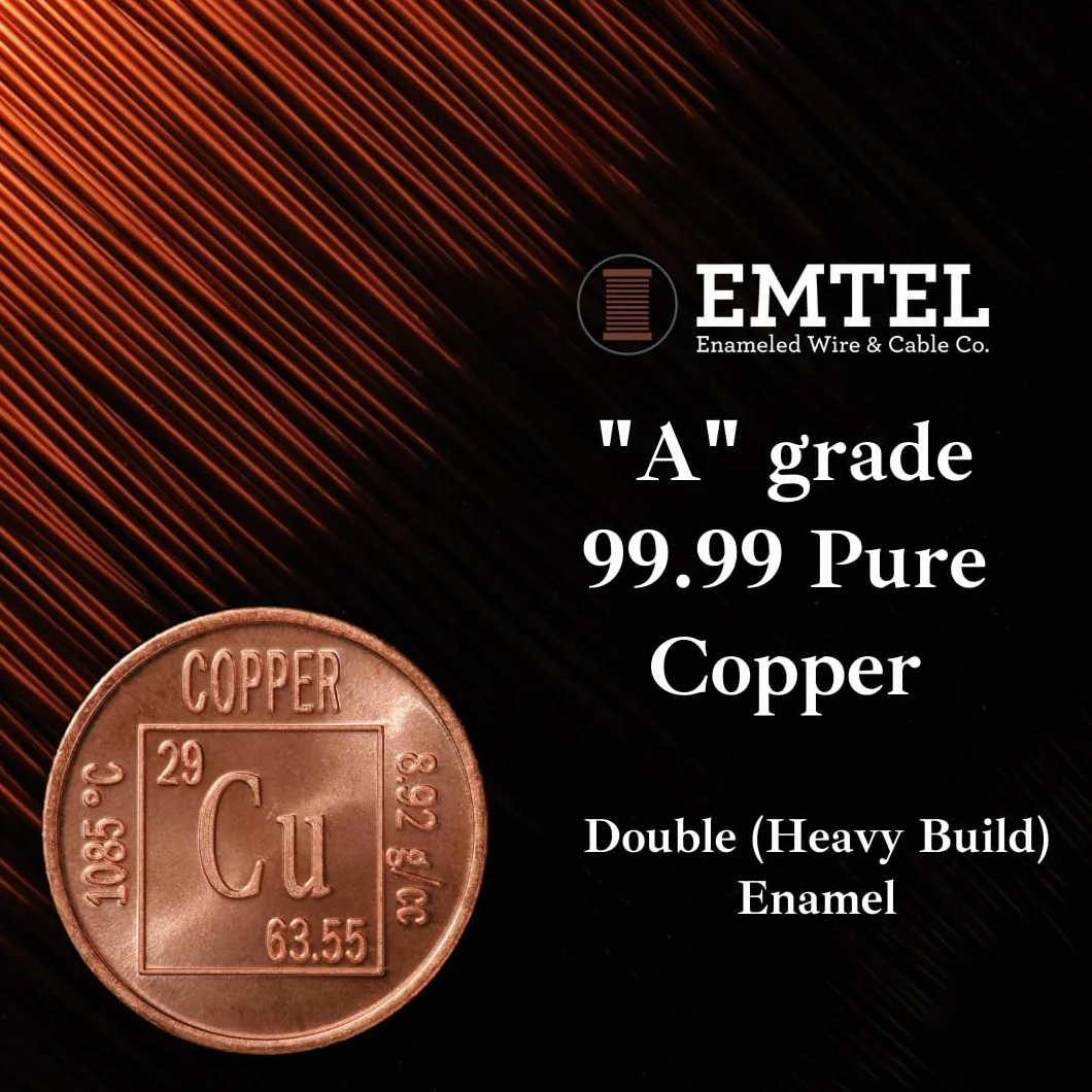 Emtel 1,02 mm (18 AWG) - 500 gr (1 LB) - 67 metri di filo di rame smaltato - Filo di avvolgimento per motori, trasformatori, altoparlanti, bobine magnetiche - fino a 220°C - doppio rivestimento