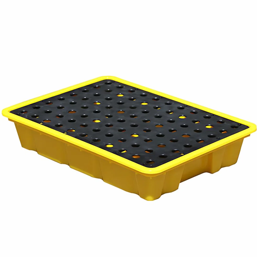 Vaschetta di Contenimento con Griglia Removibile – Resistente ai Prodotti Chimici, Facile da Pulire, Impilabile, per Laboratorio, Officina e Fusti di Olio,49 * 35 * 9.5cm