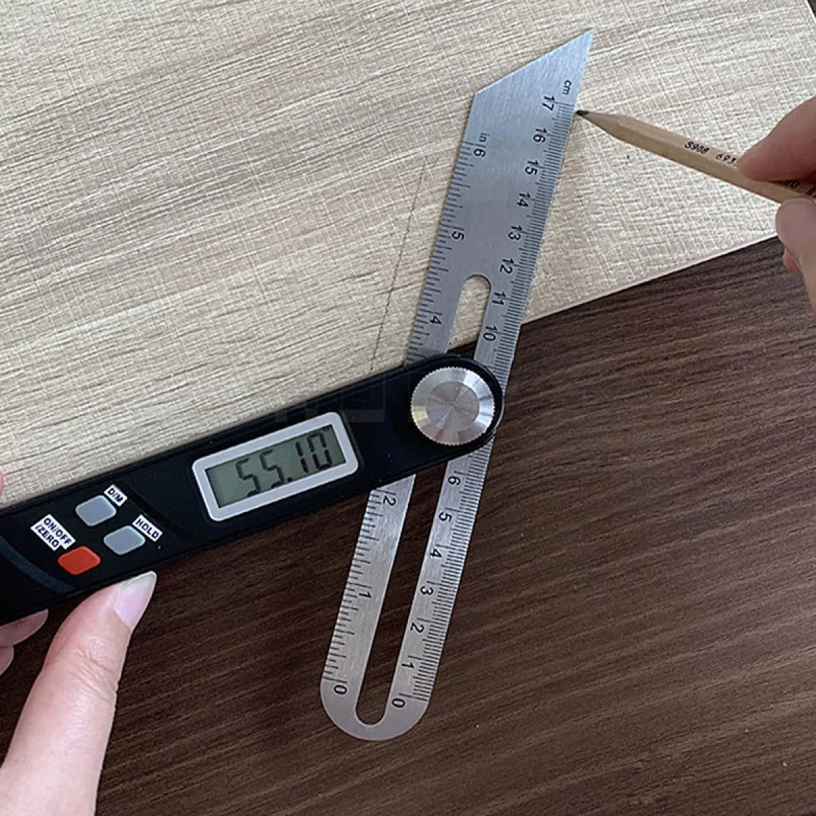 SPORTARC Righello Angolare Digitale 360 Gradi Goniometro T Smussato per Lavorazione Legno