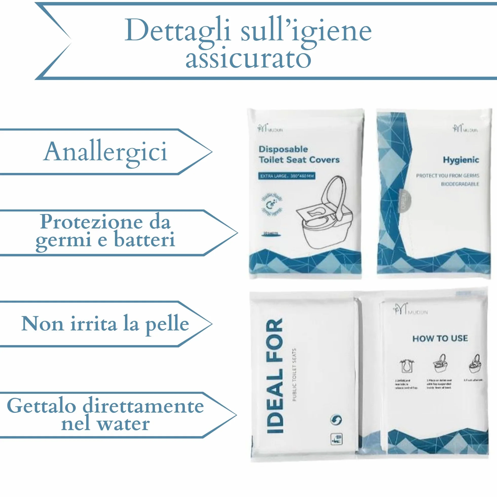 Copriwater usa e getta biodegradabili 50 Pezzi igienici monouso viaggio carta