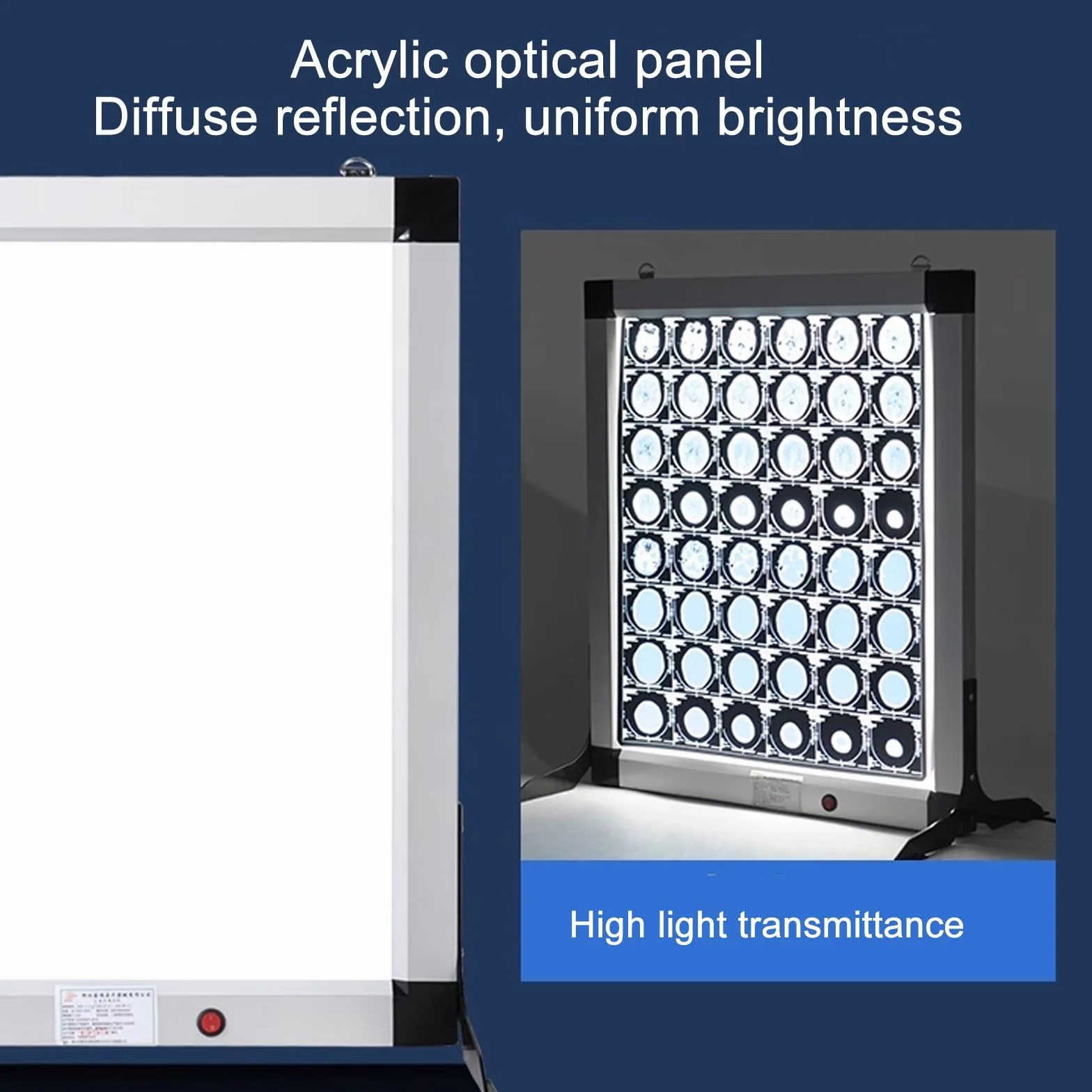 Illuminatore per Pellicole a Raggi X Led Schermo Radiografico Ultrasottile 6,5 cm Staffa Cliniche Ospedaliere 40x47x6,5cm