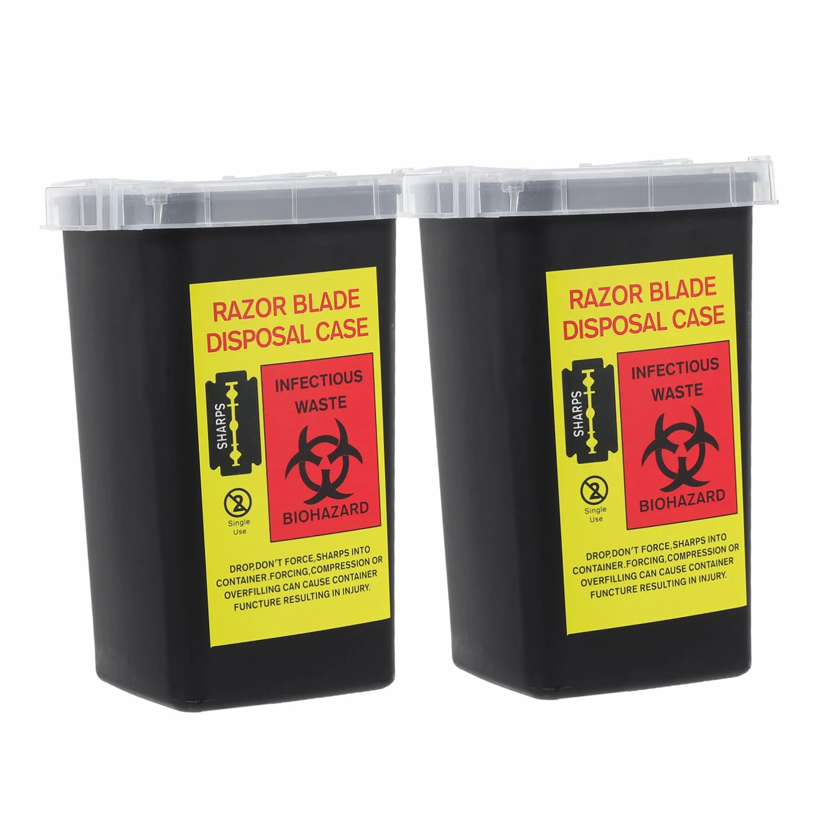 VICASKY Contenitore per Lame da Barba Nero Plastico 2 Pezzi Porta Lamette Portatile